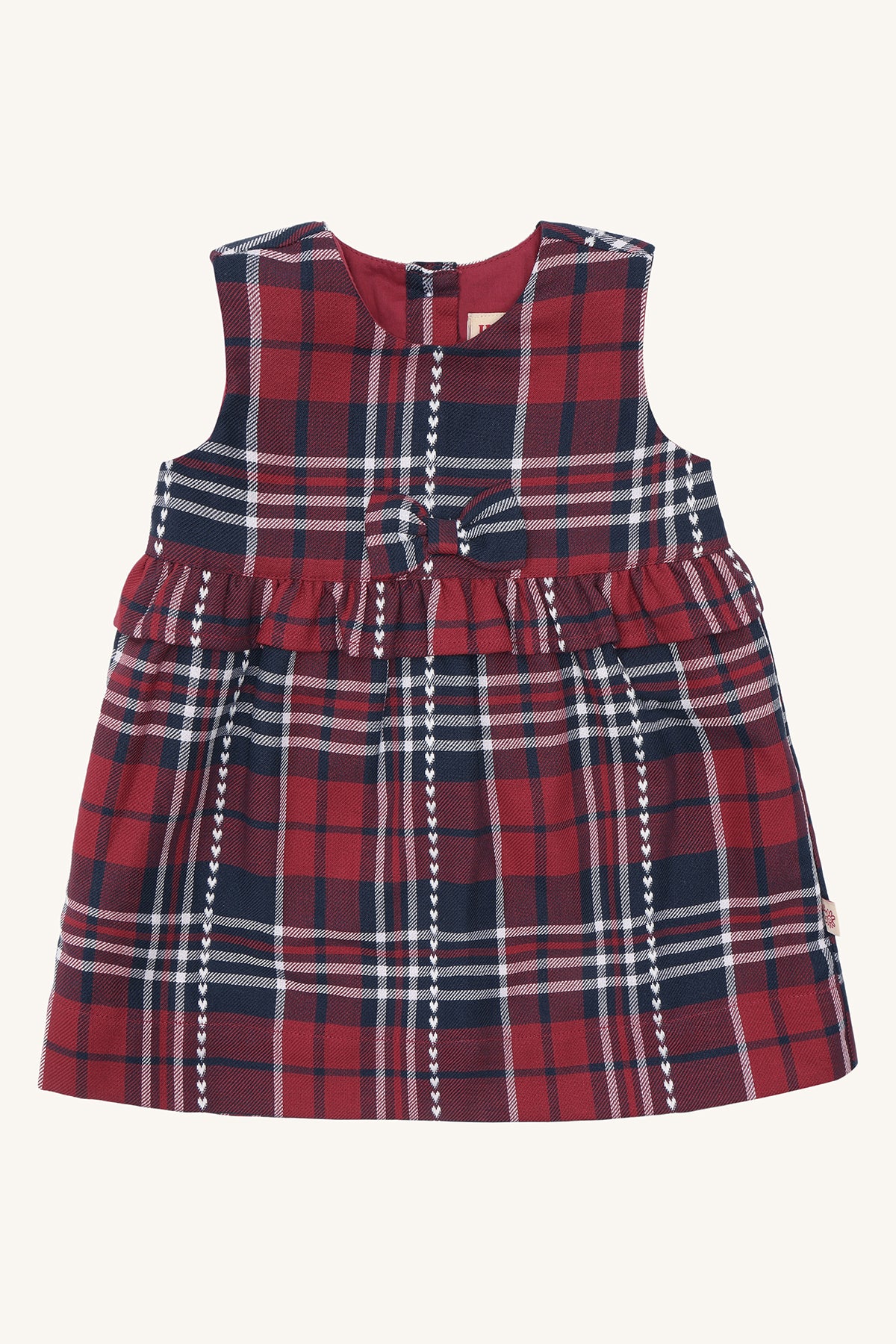 ❤️ Hust & Claire Katinka Heart Check – Feestelijk geruit jurkje in rood en donkerblauw