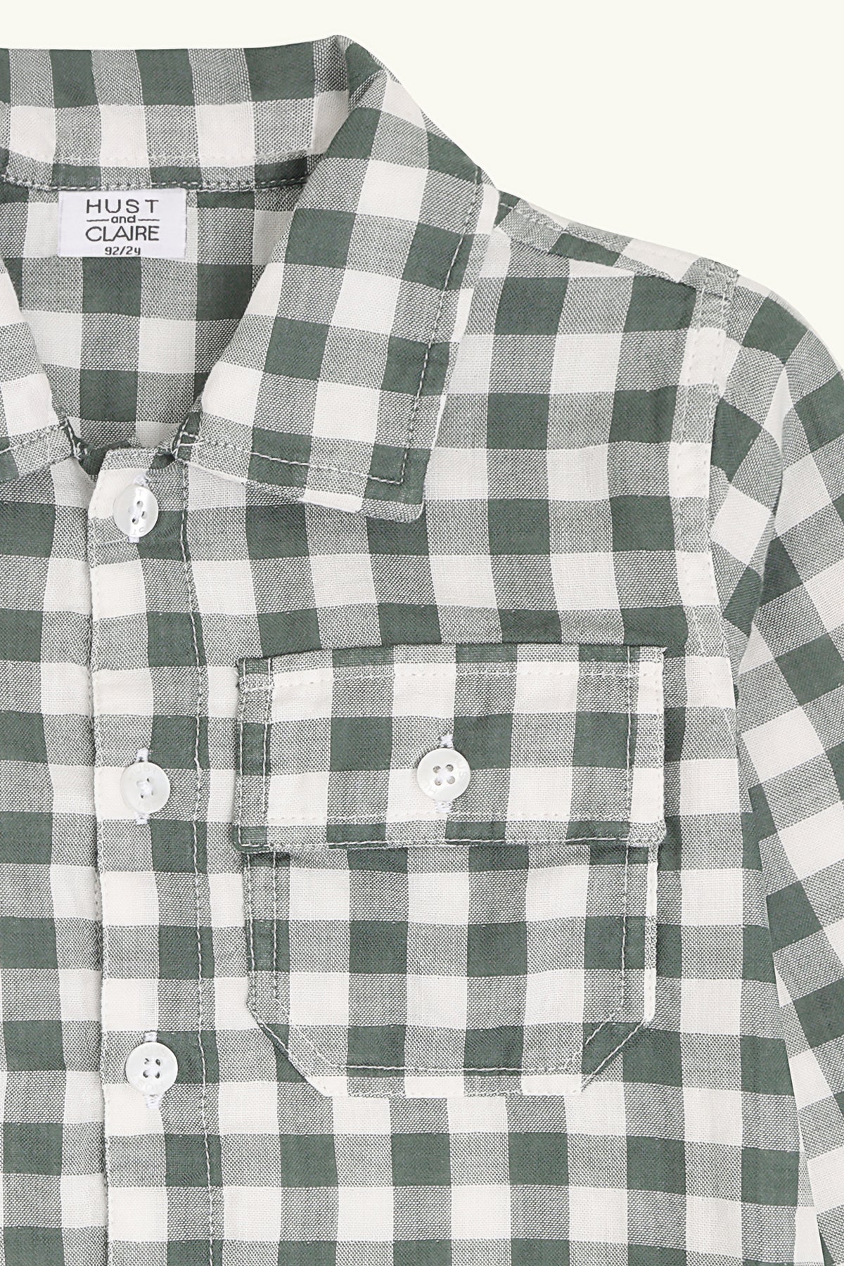 🌿 Hust & Claire geruit overhemd – Balsam Green