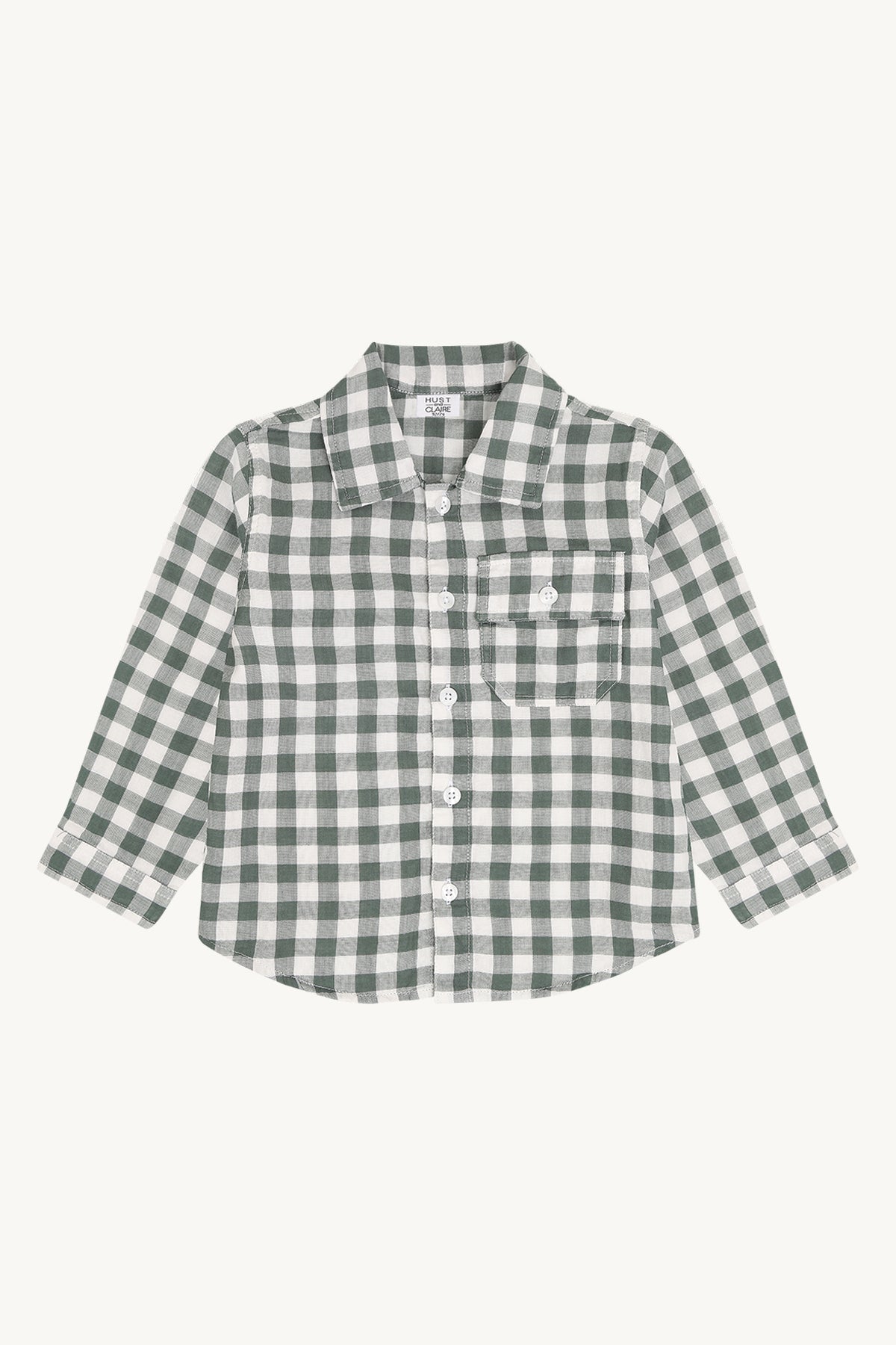 🌿 Hust & Claire geruit overhemd – Balsam Green
