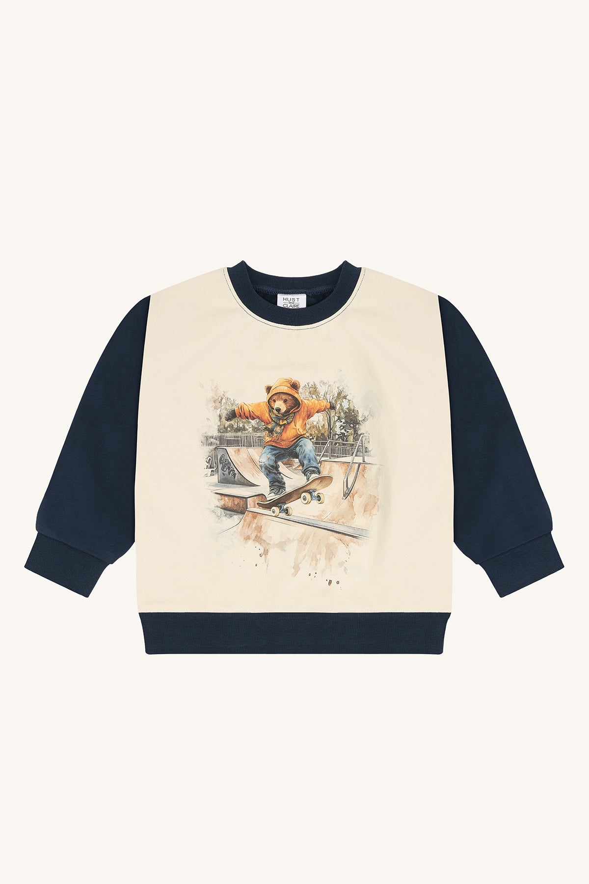 🛹 Hust & Claire jongenssweater Sejer – Skating Bear