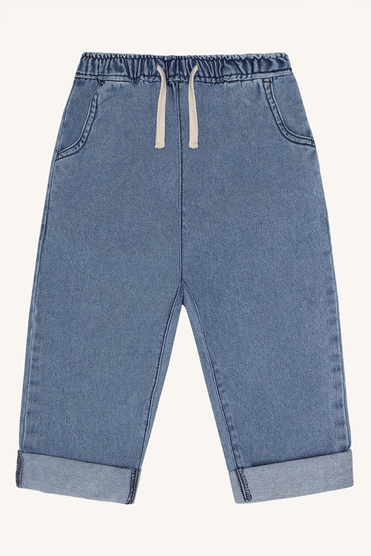 👖 Hust & Claire – Relaxed jeans met omslag & elastische taille