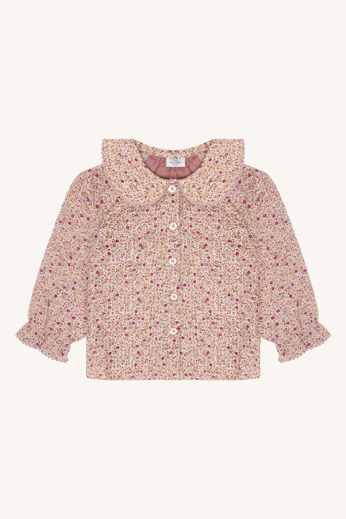 🌸 Hust & Claire – Romantisch bloemenblousje met grote kraag