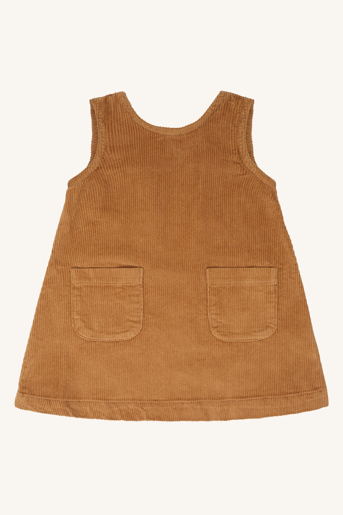 🤎 Hust & Claire – Ribfluwelen overgooier in warme caramel