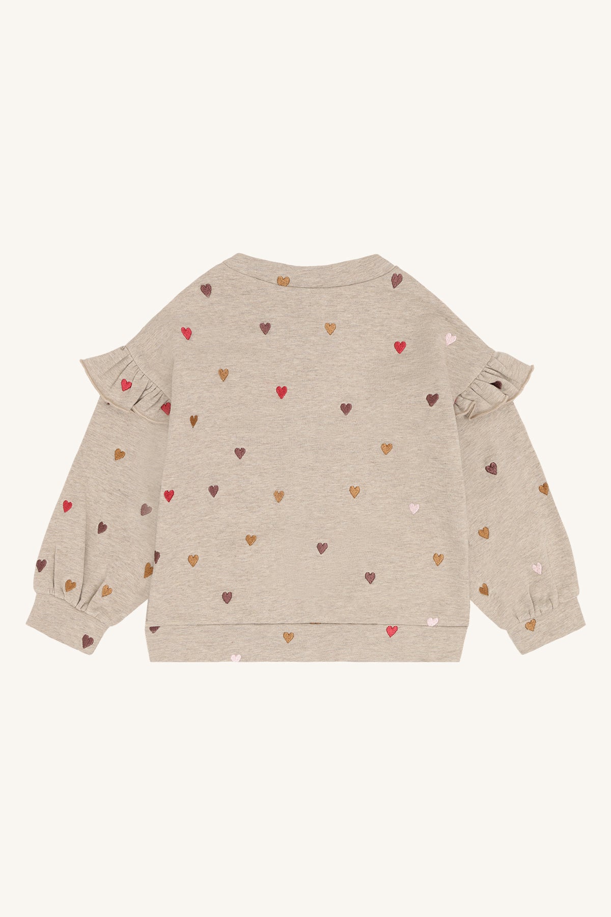 💗 Hust & Claire Heartbeat – Sweater met geborduurde hartjes & ruches