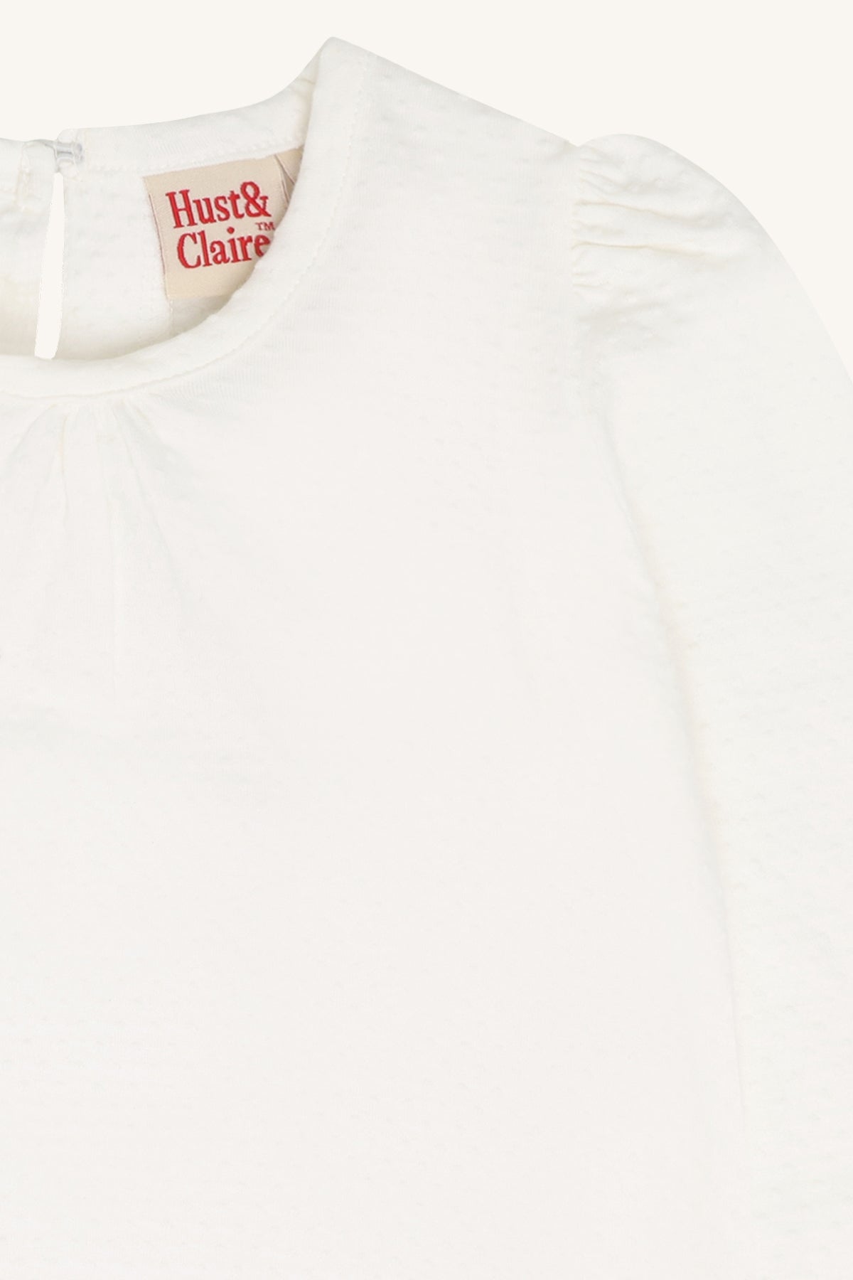 🤍 Hust & Claire Alma longsleeve met pofmouwtjes – Ivory
