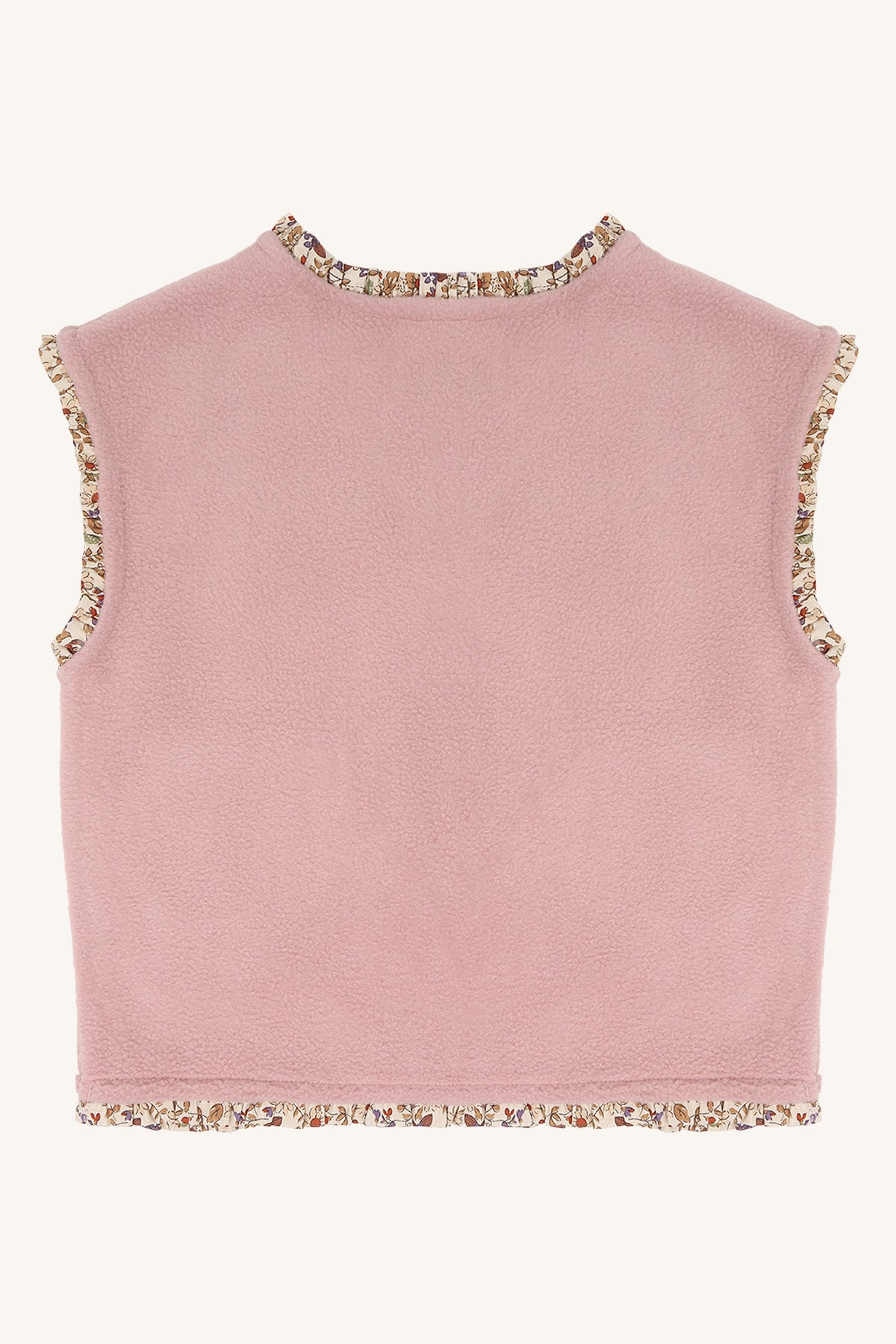 🌸 Hust & Claire HCElla – Roze fleece gilet met bloemenbies