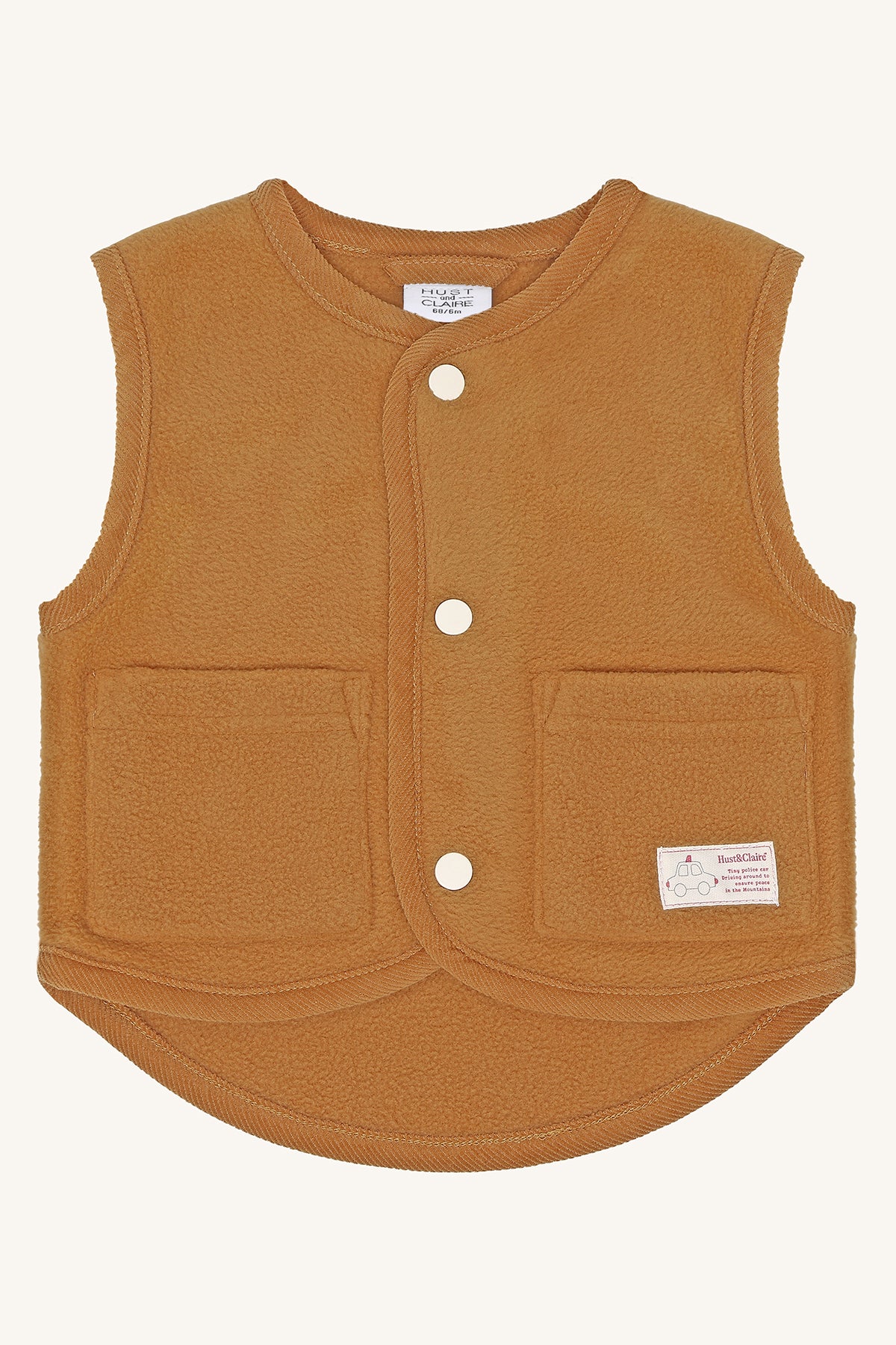 🤎 Hust & Claire HCFleece Vest – Warm fleece gilet in Chipmunk