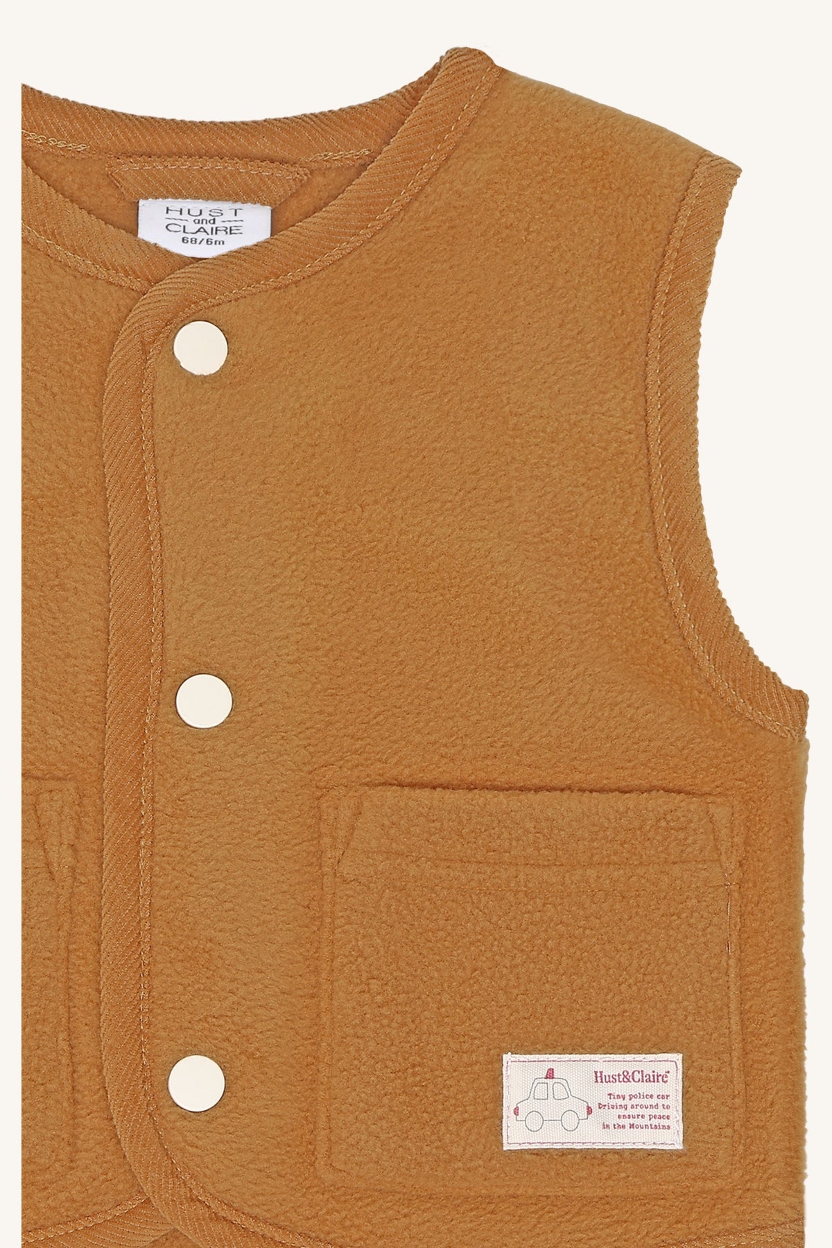 🤎 Hust & Claire HCFleece Vest – Warm fleece gilet in Chipmunk