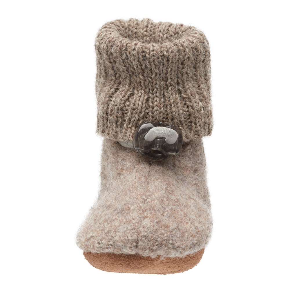 🤎 Bergstein Cozy Baby – Heerlijk warme babyslofjes in Taupe