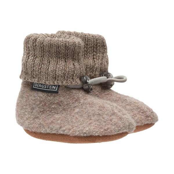 🤎 Bergstein Cozy Baby – Heerlijk warme babyslofjes in Taupe
