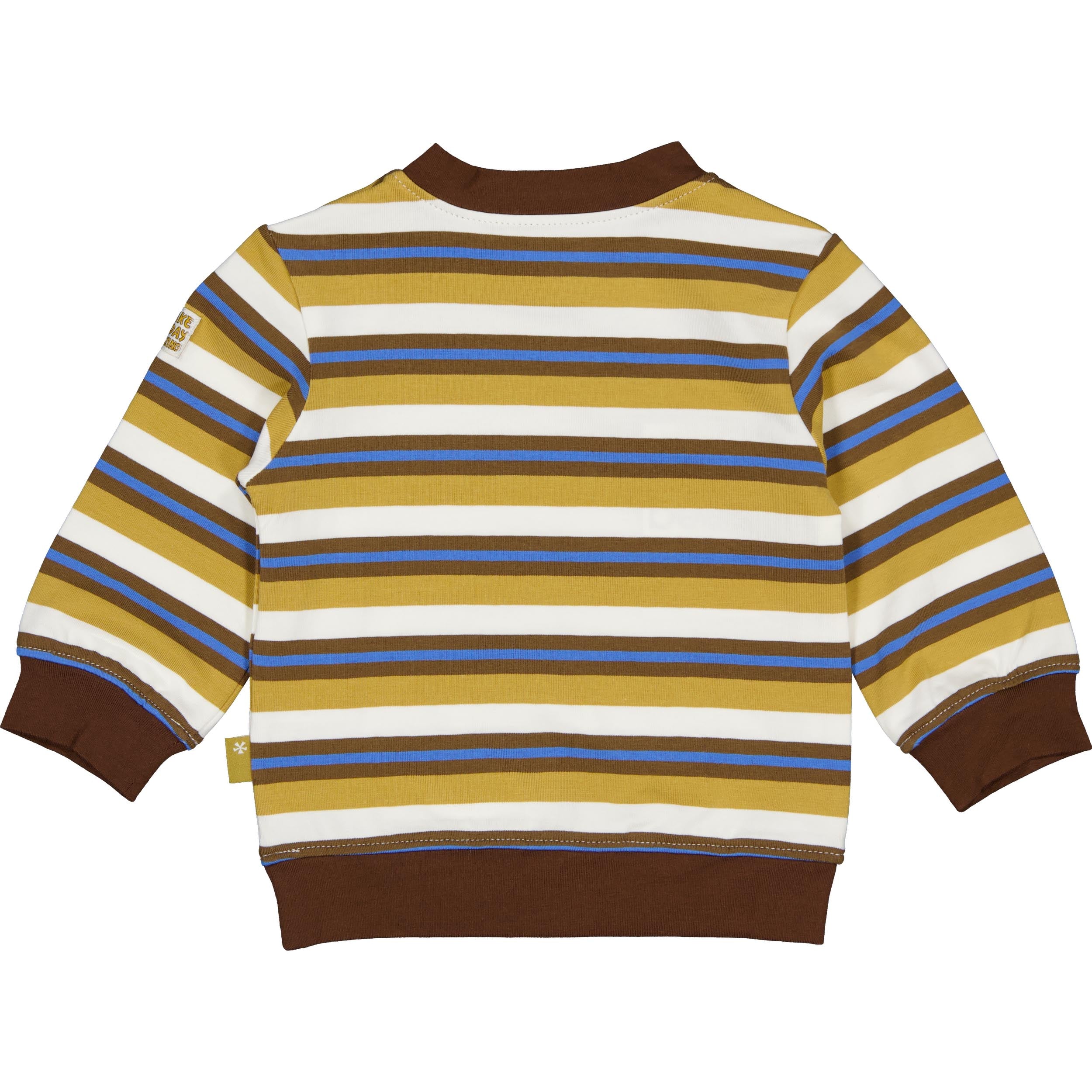 💙 BESS Gestreepte Sweater – Stoere strepen in oker, bruin & blauw