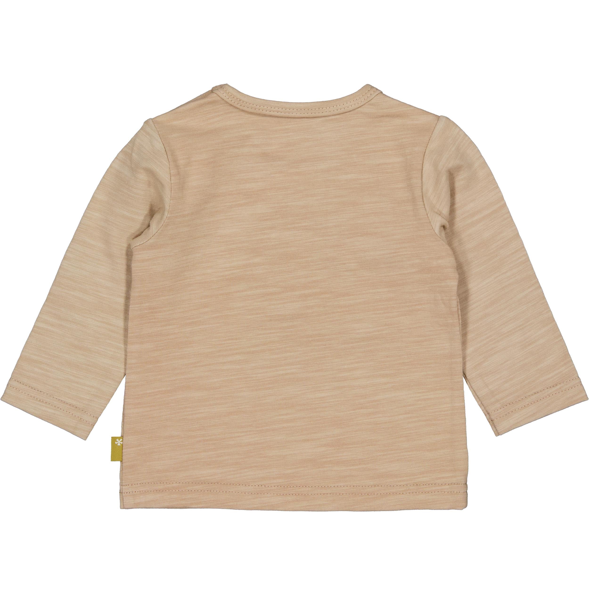 💙 BESS Baby Longsleeve Travel – Beige met stoere blauwe print