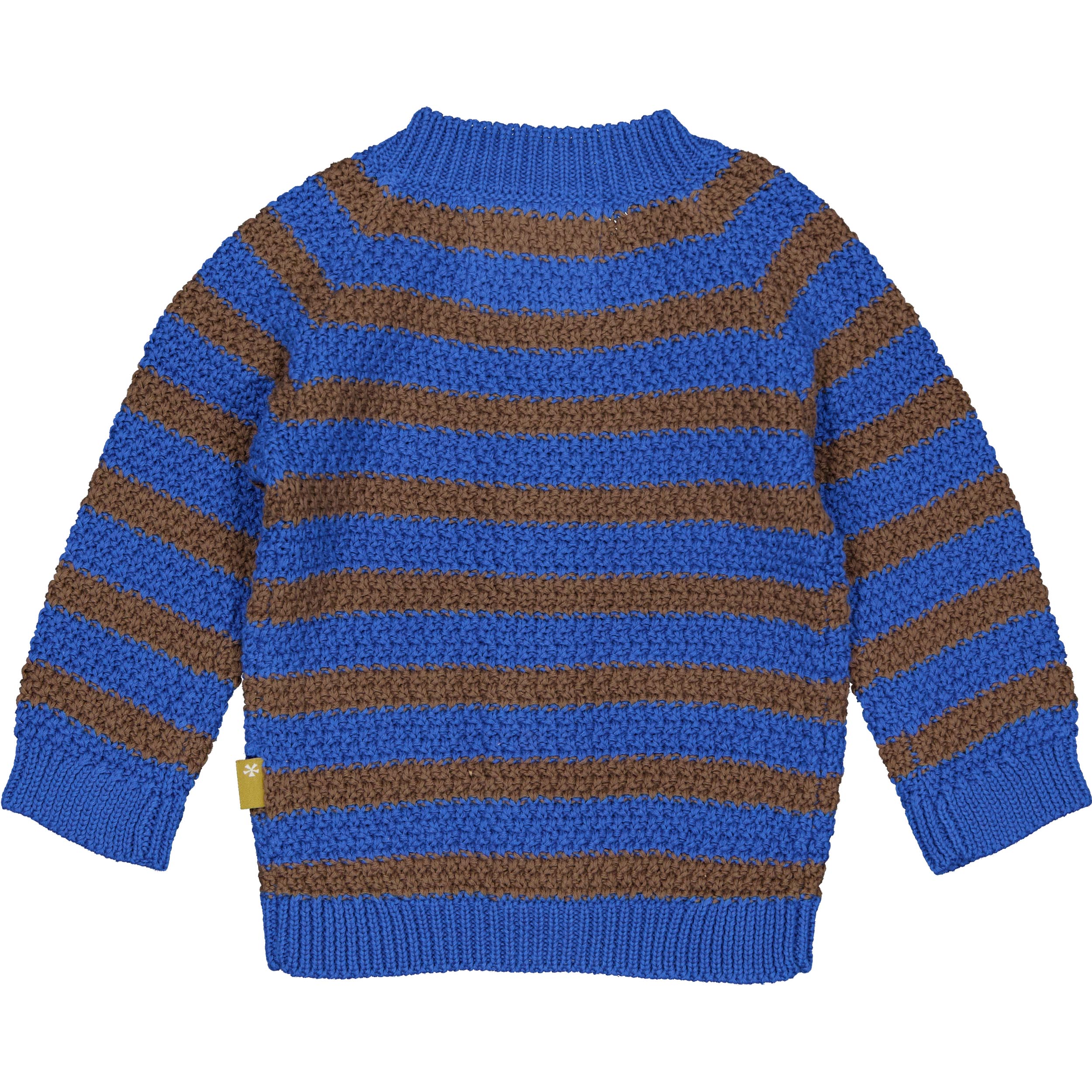 💙 BESS Baby Gebreid Vest College Blue – Stoere Strepen & B-detail