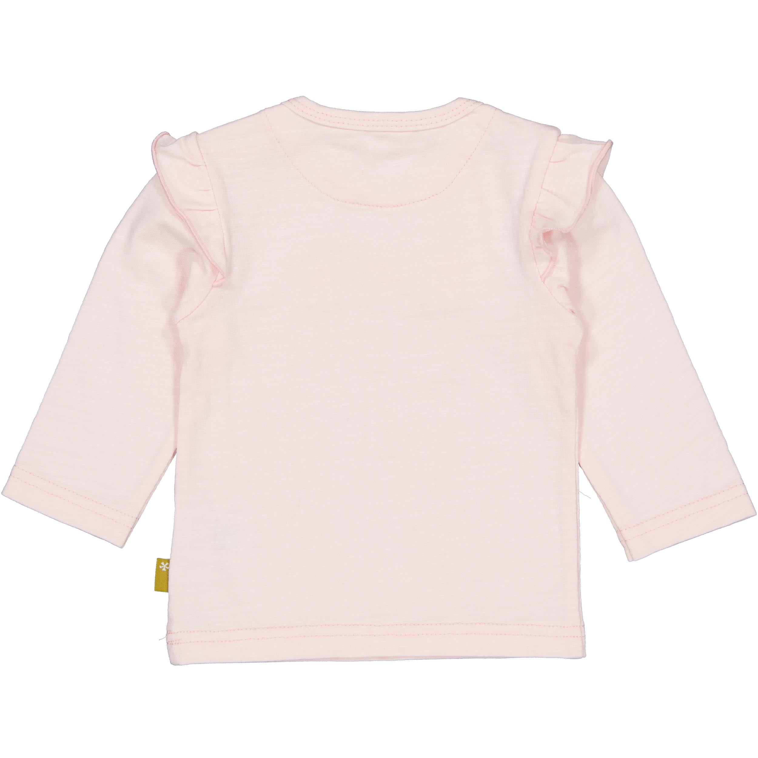 🌸 BESS Baby Longsleeve Blooming Flowers – Zachtroze met Ruches