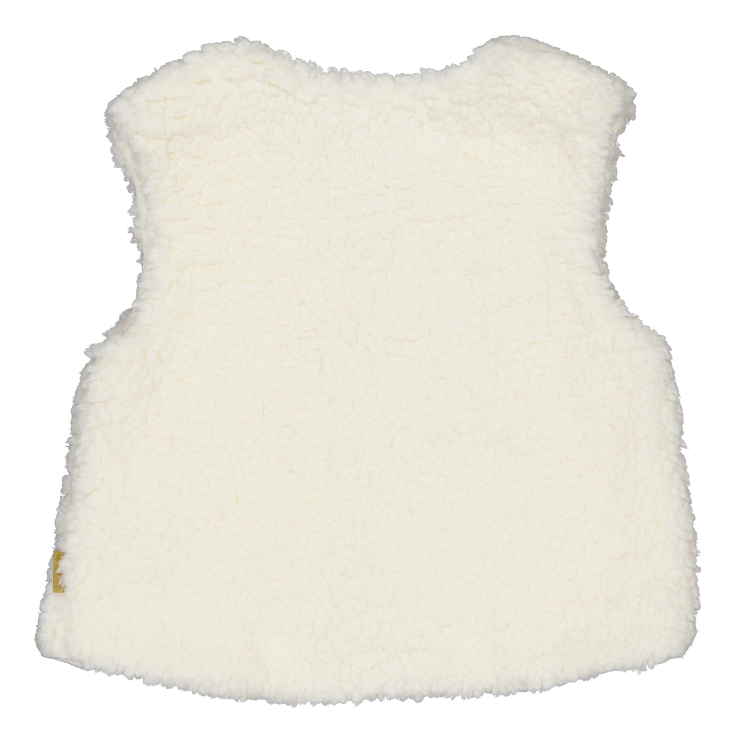 🌼 BESS Baby Teddy Gilet Blooming – Ecru met Bloemetjes