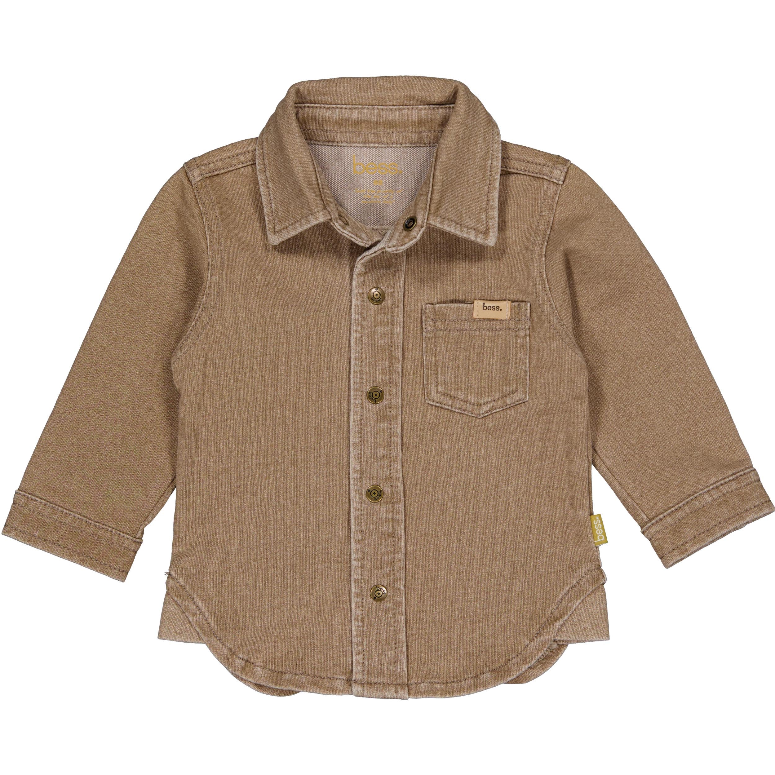 🤎 BESS Baby Overhemd Vintage – Warm Taupe