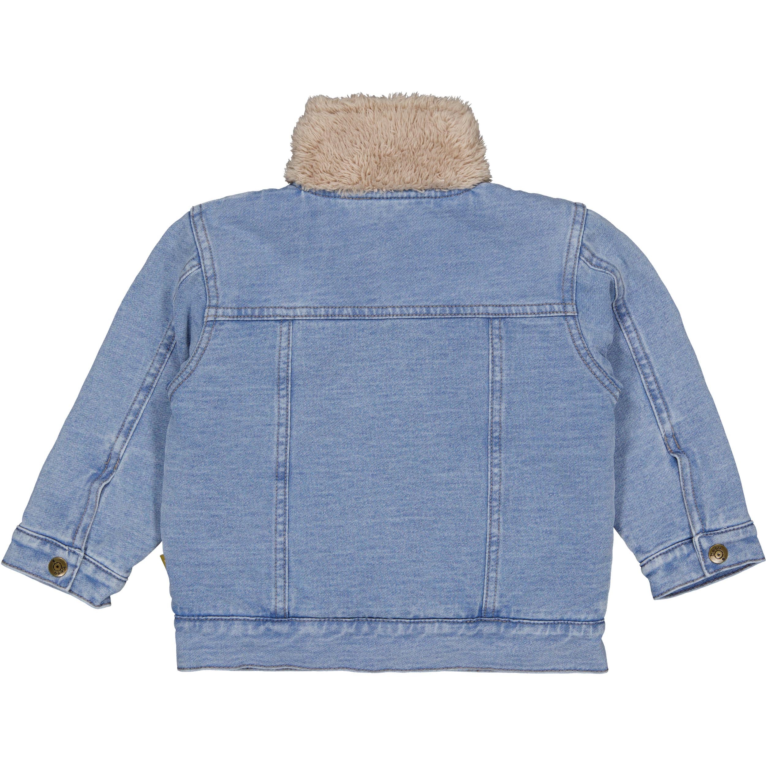 💙 BESS Baby Denimlook Jasje met Teddy Kraag – Lichtblauw