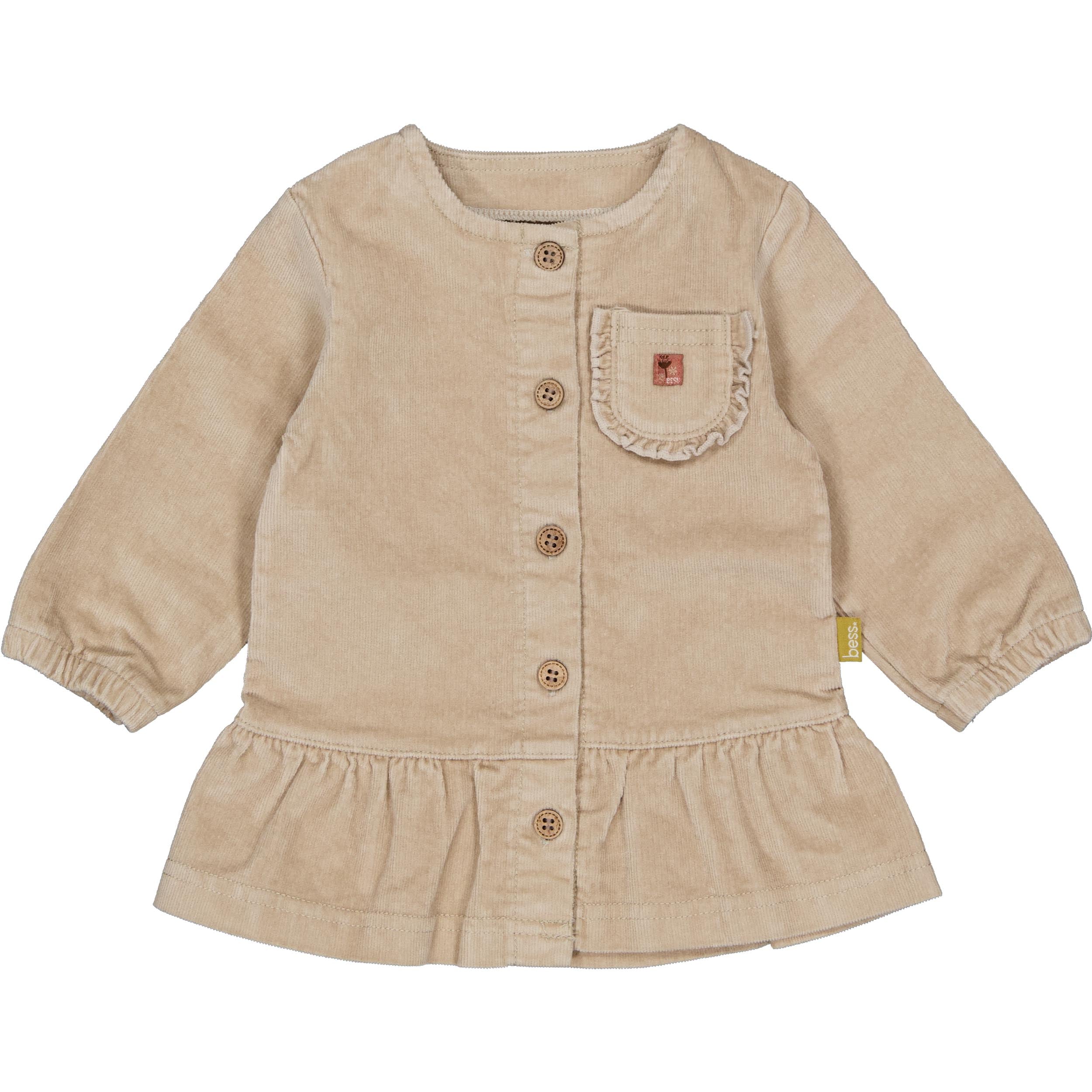 🌸 BESS Baby Tuniek Soft Corduroy – Zandbeige