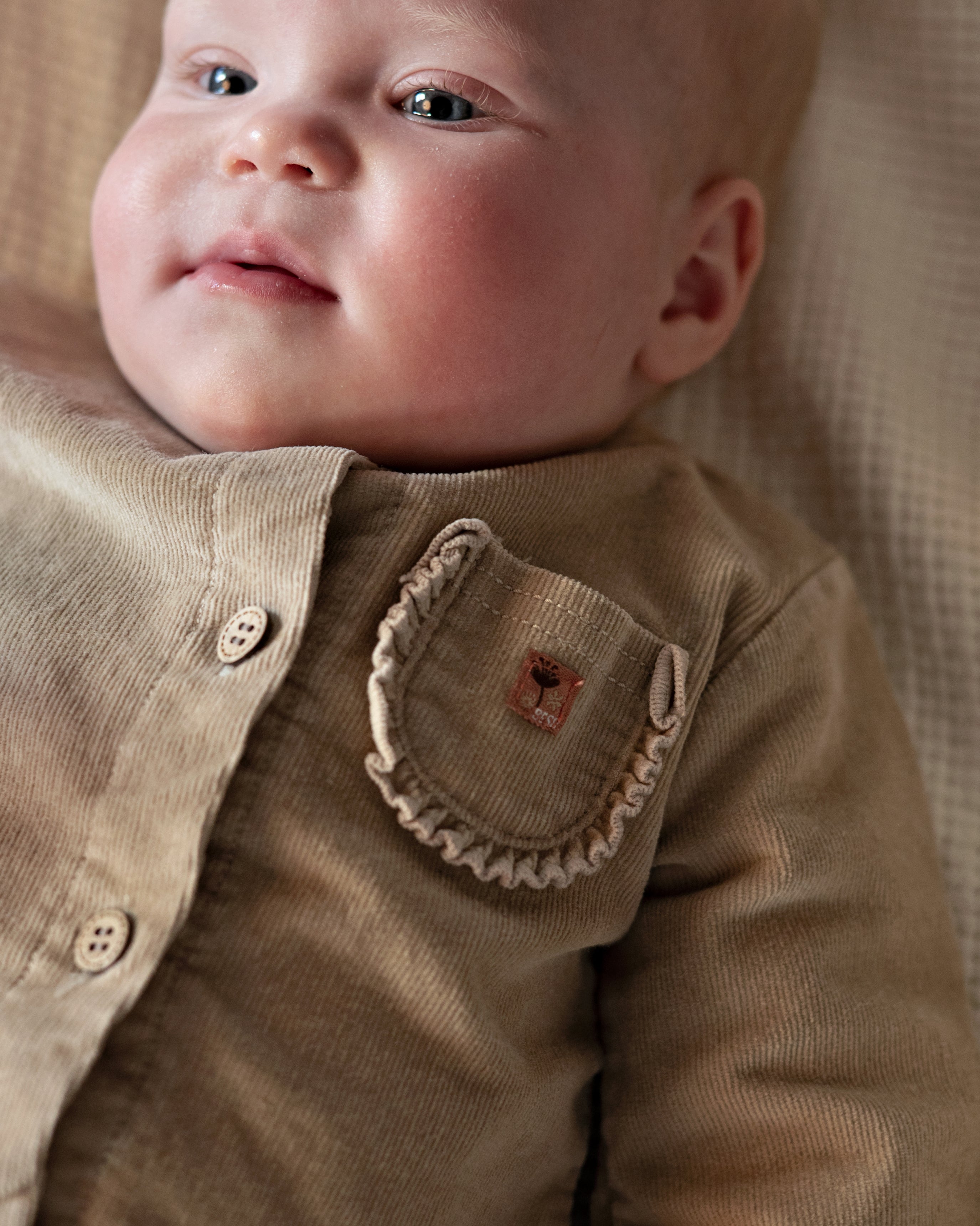 🌸 BESS Baby Tuniek Soft Corduroy – Zandbeige
