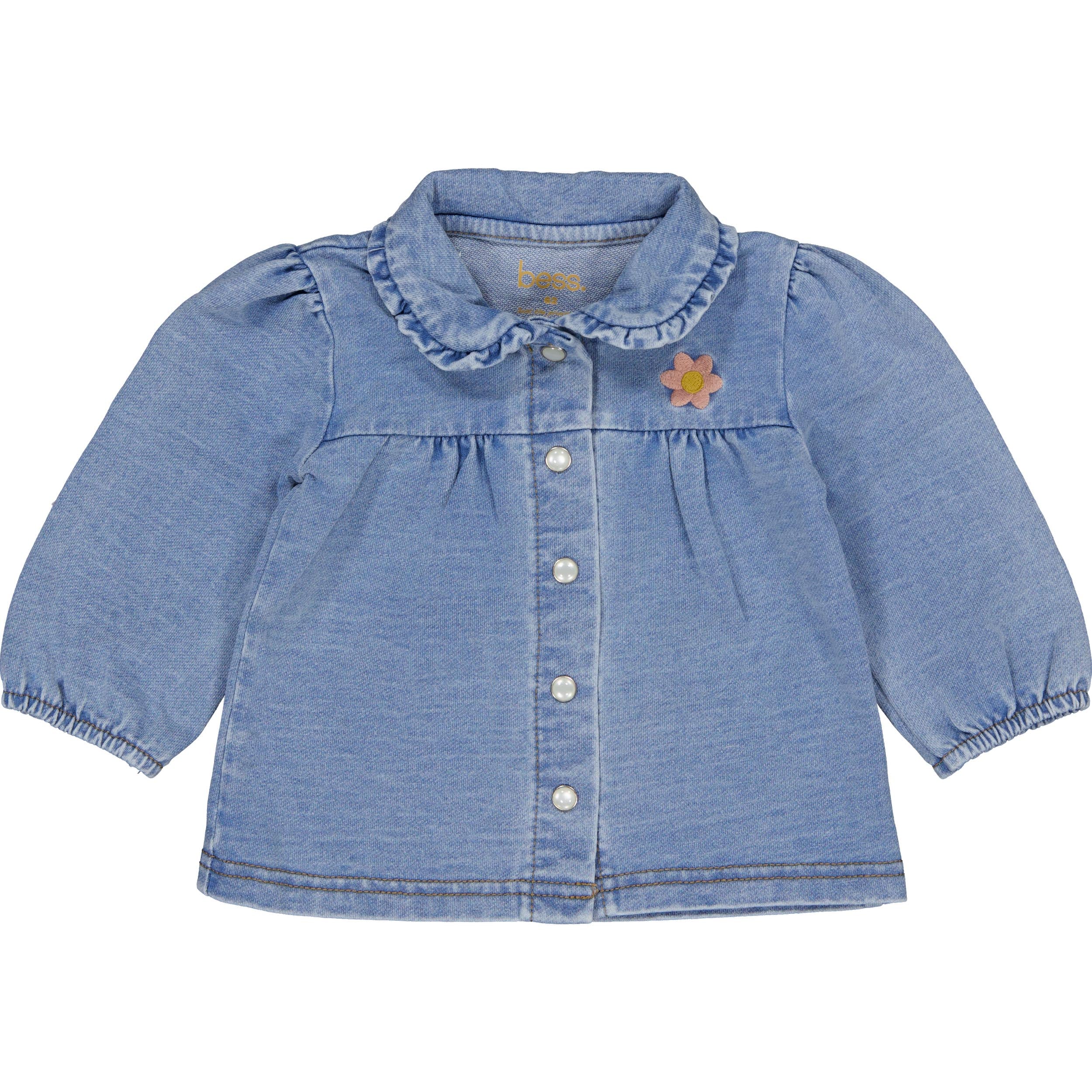 🌼 BESS Baby Blouse Denim Look – Flower Girl