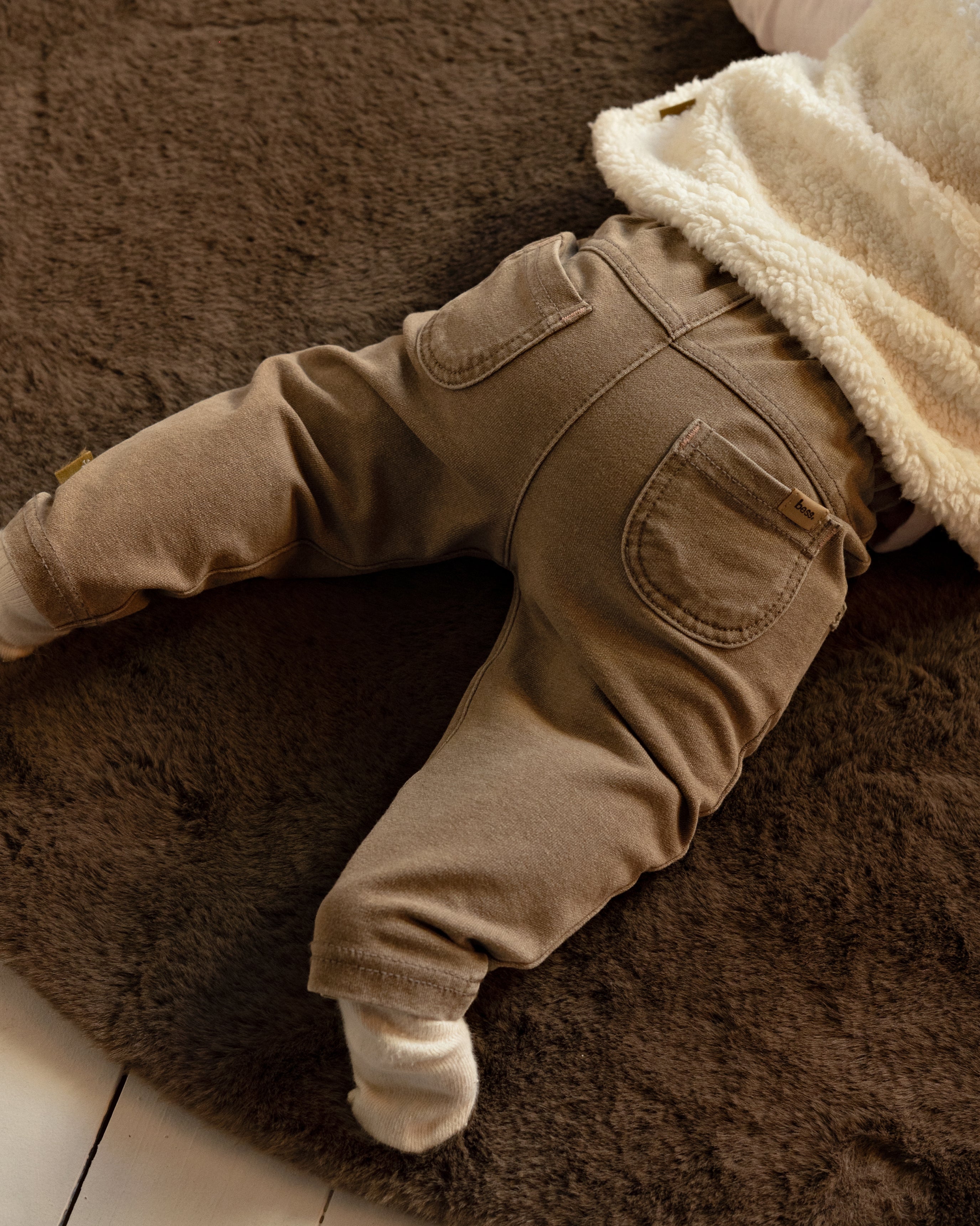 🌸 BESS Meisjesbroek Taupe – Little Flower
