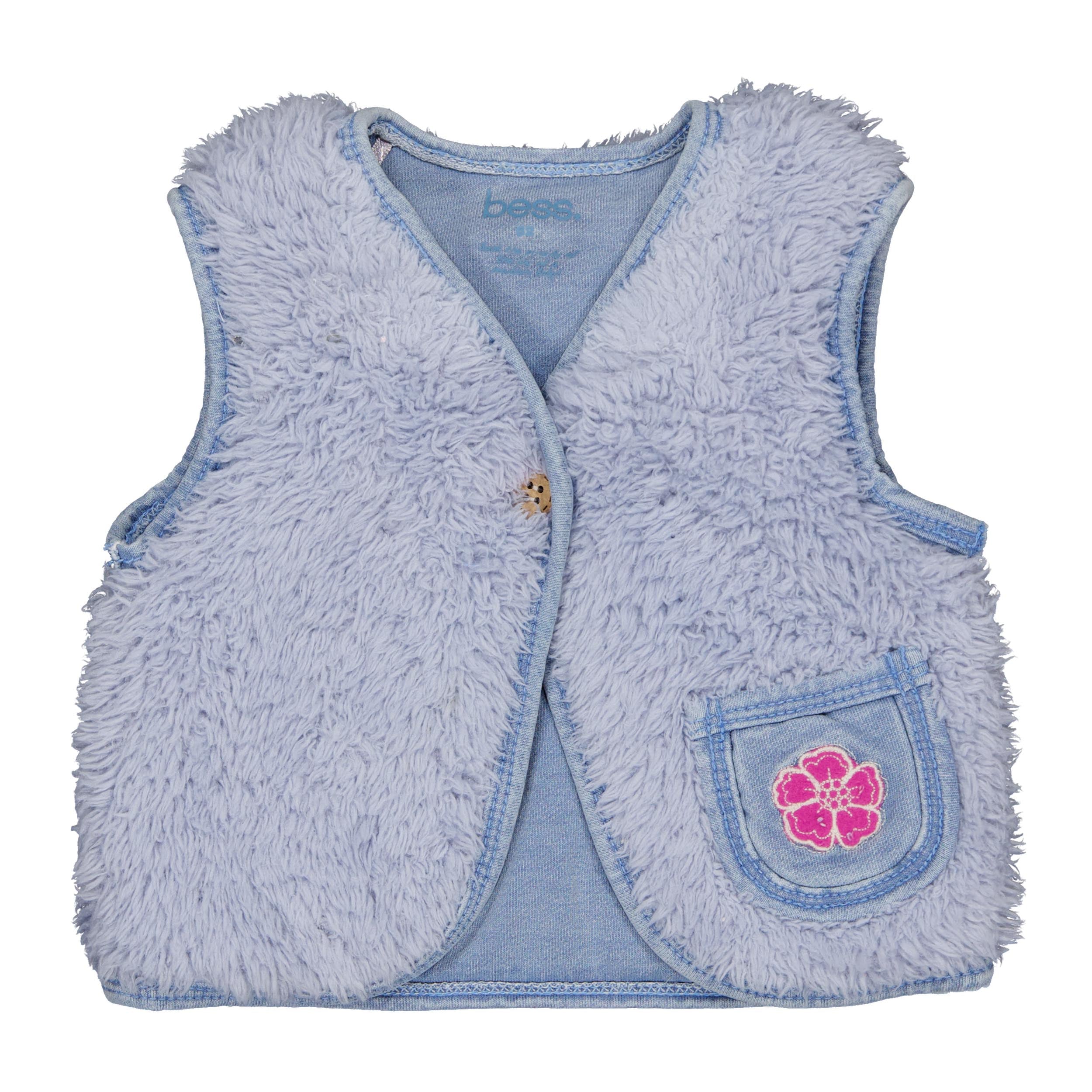 BESS fluffy babygilet Alice – Soft Blue