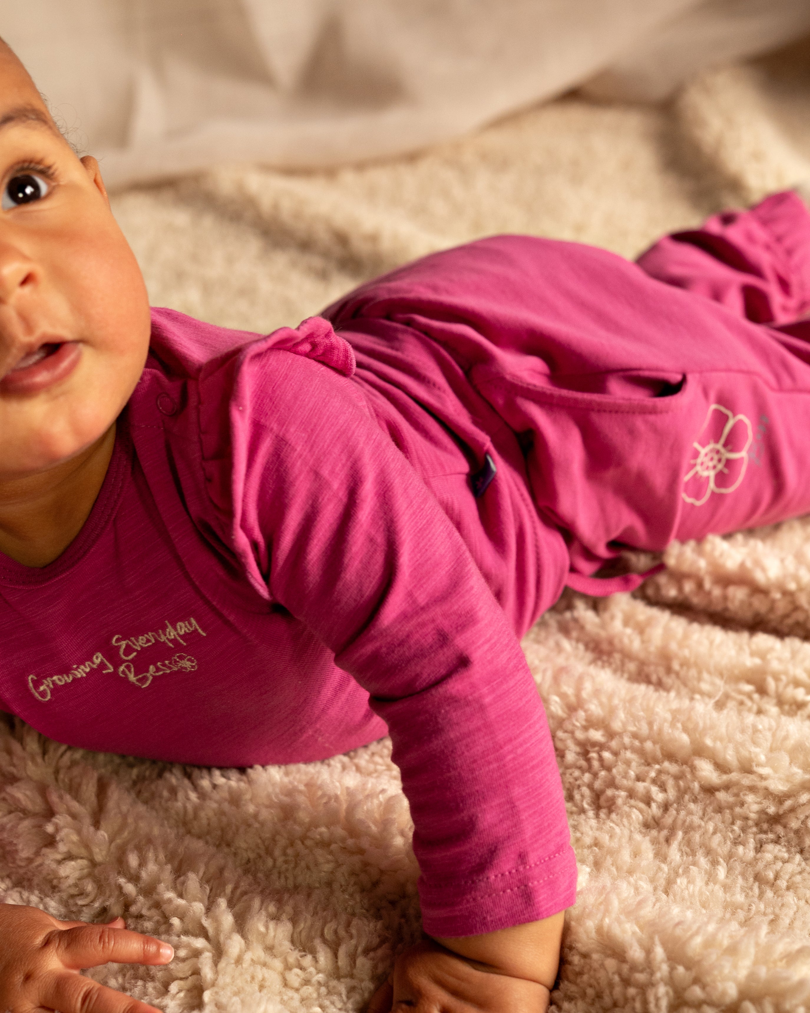 🌸 BESS joggingbroek Analise – Fuchsia Flower