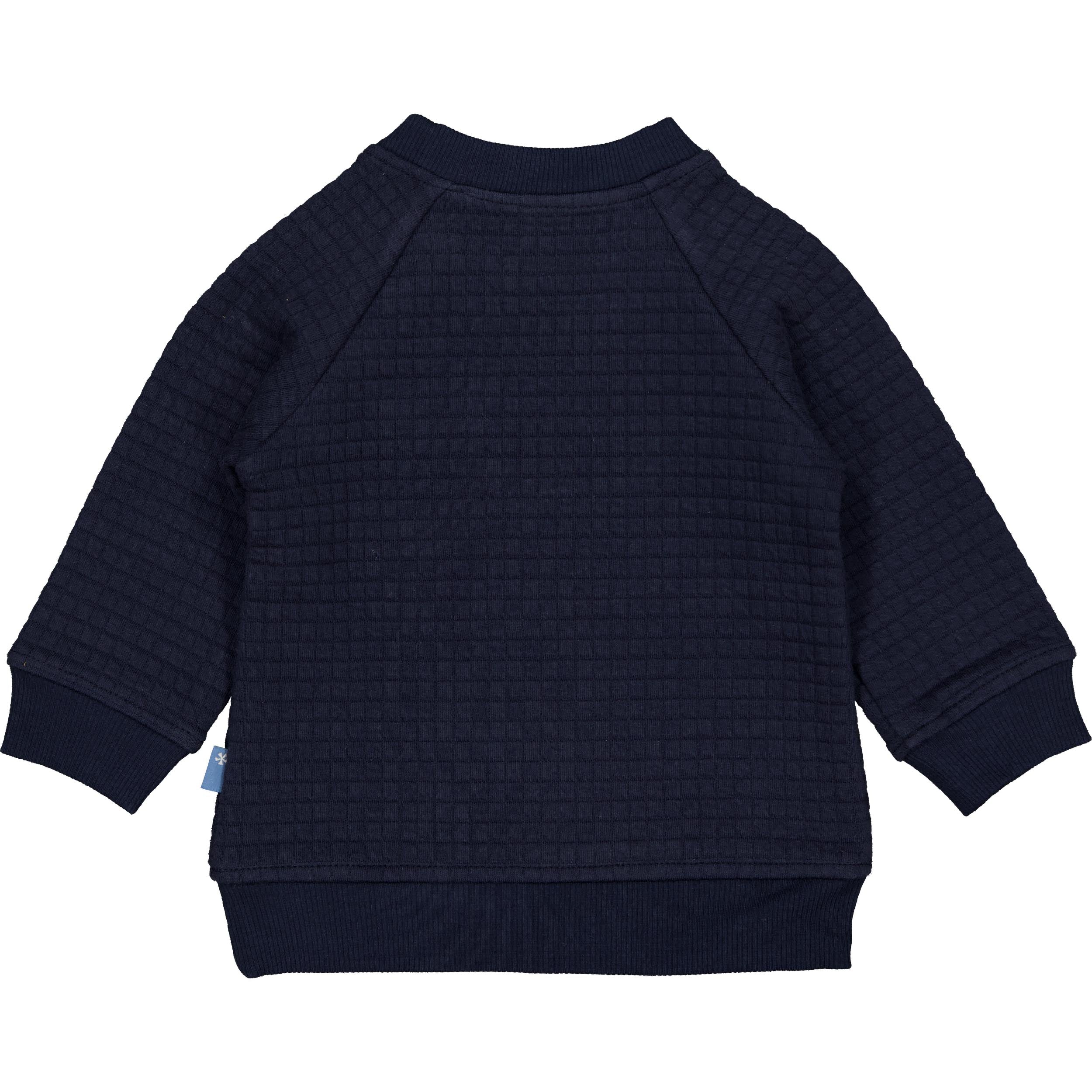 💙 BESS sweater Archie – Donkerblauw met structuur