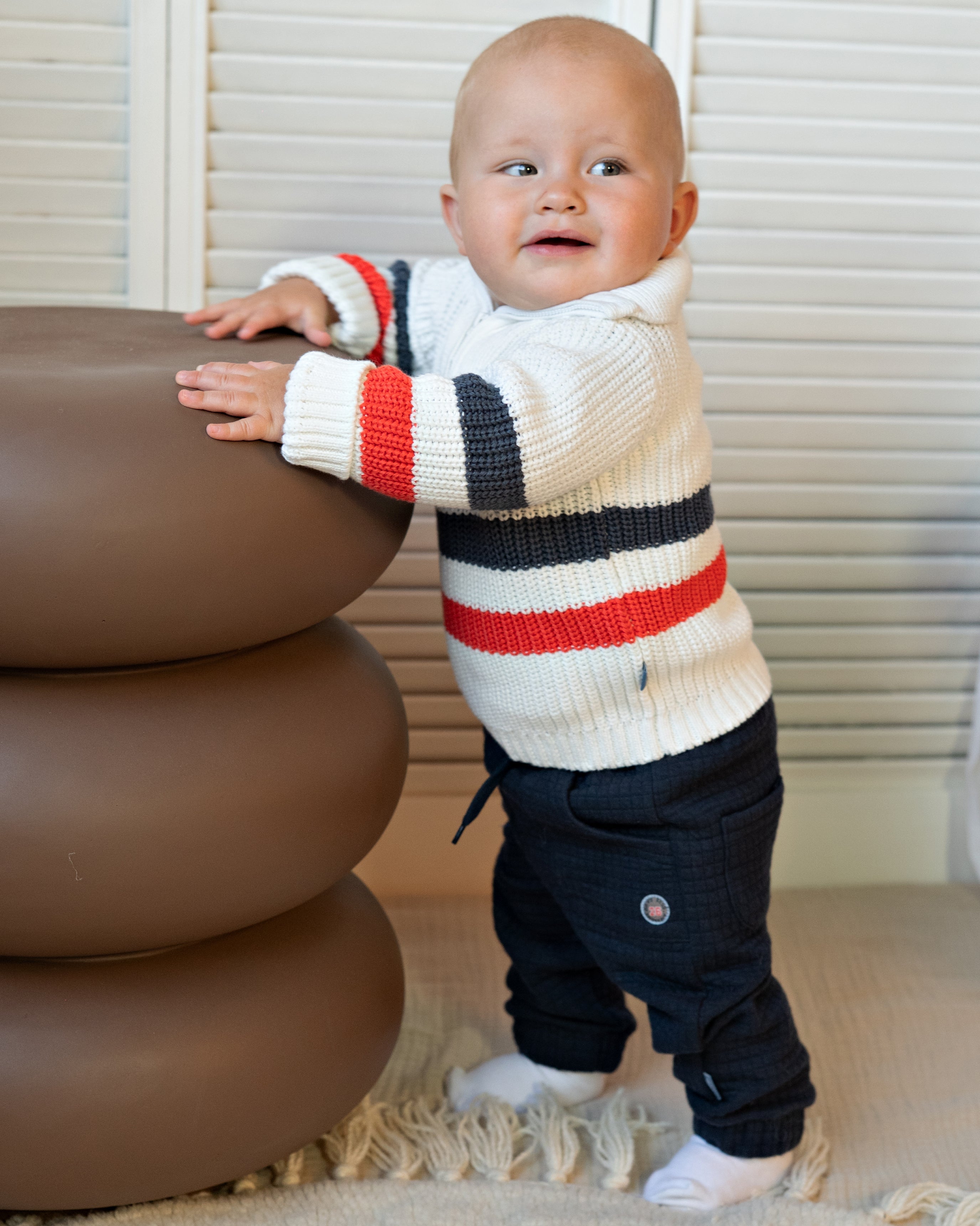 💙 BESS joggingbroek Arend – Donkerblauw met structuur