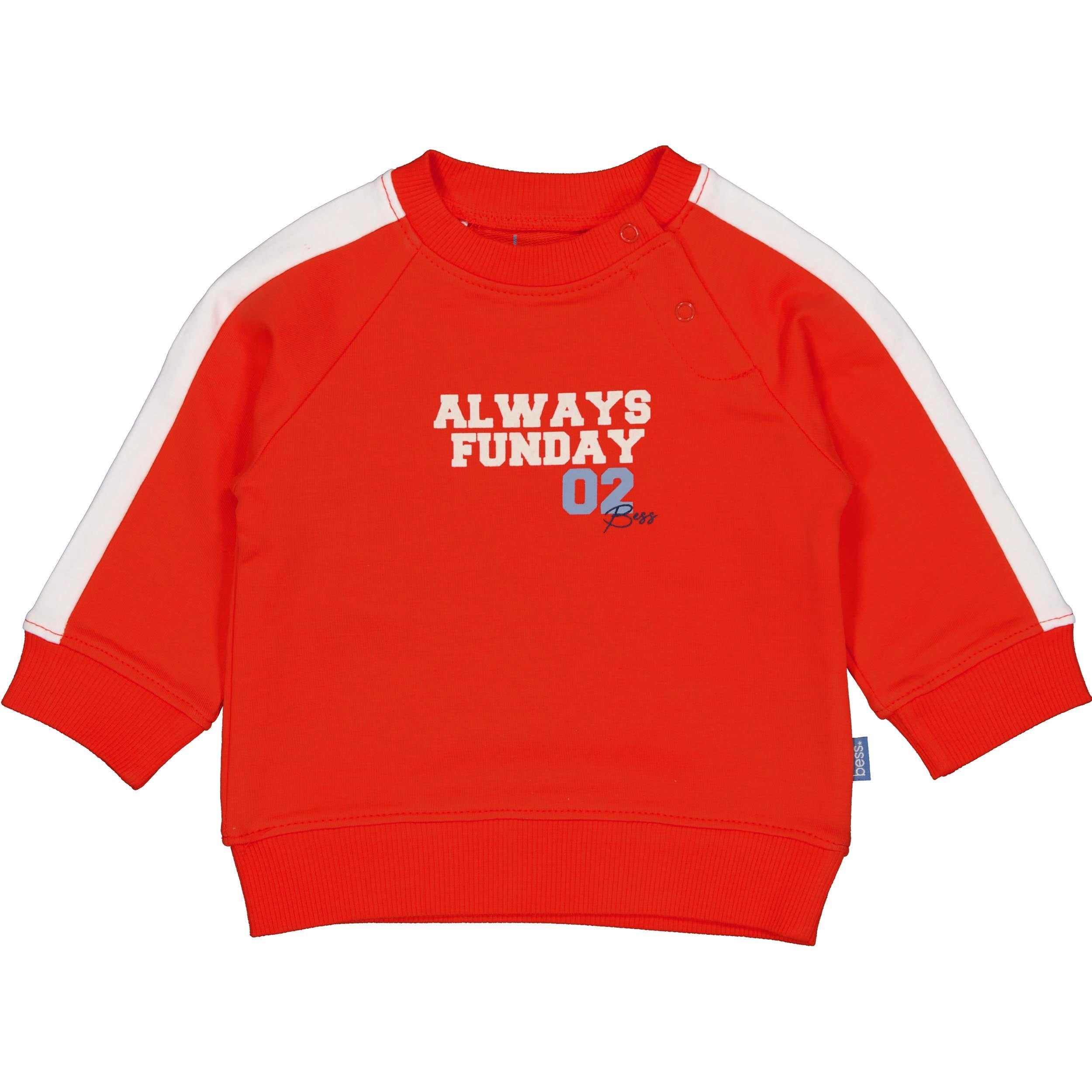 ❤️ BESS sweater Arjan – Rood “Always Funday”