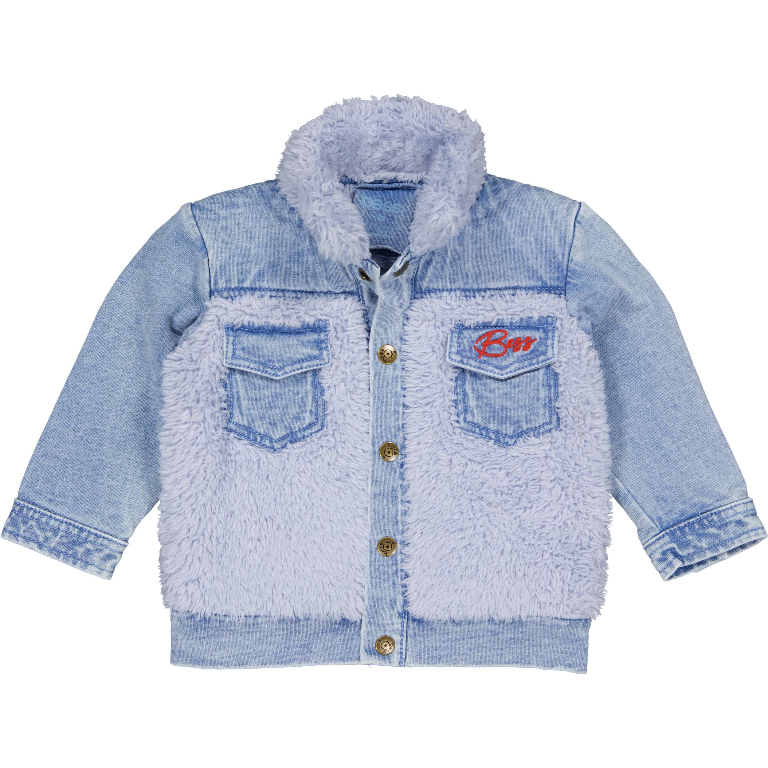 💙 BESS vest Arno – Denimlook met teddy