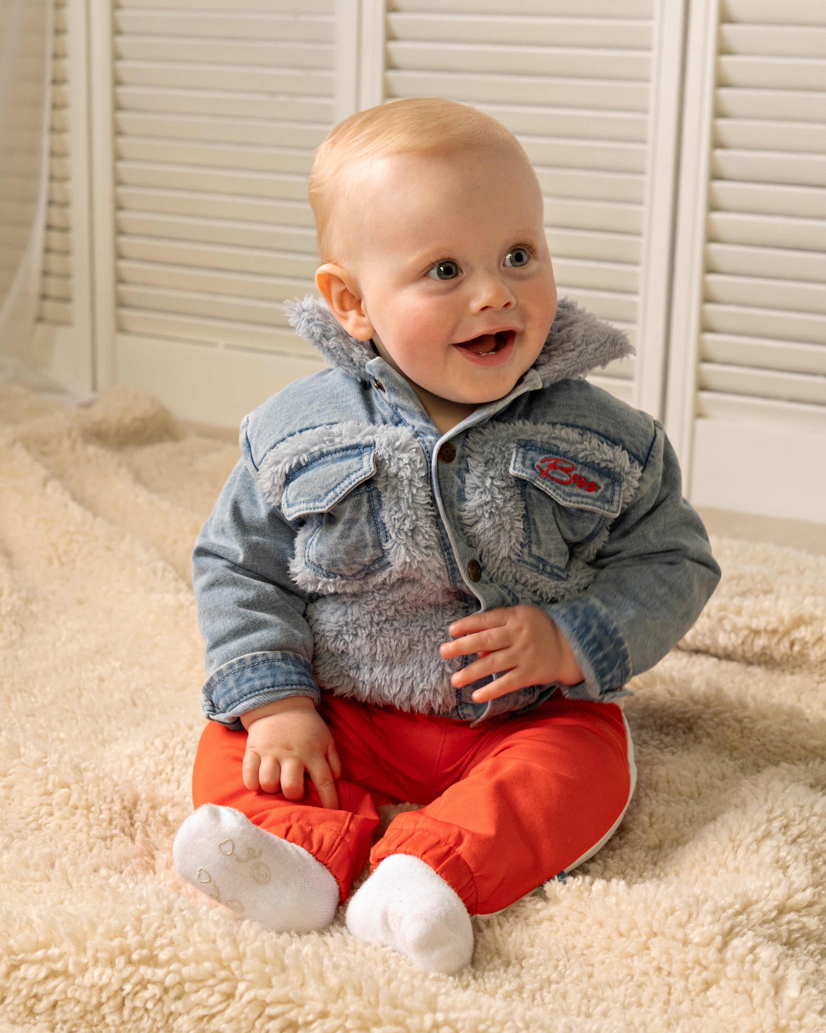 💙 BESS vest Arno – Denimlook met teddy