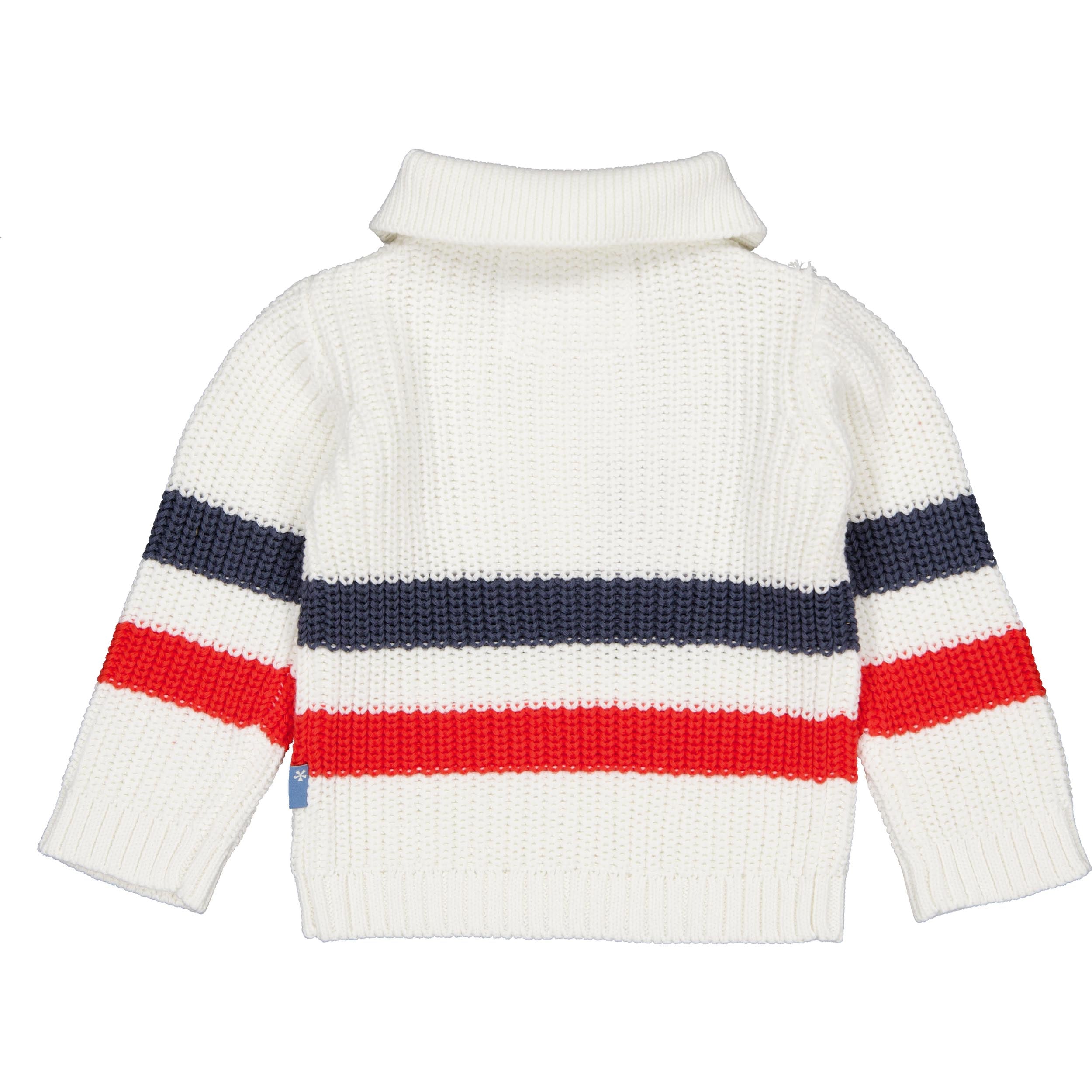🤍 BESS gebreide trui Art – Offwhite met sportieve strepen