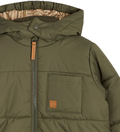 Hust&Claire gevoerde jas in het legergroen