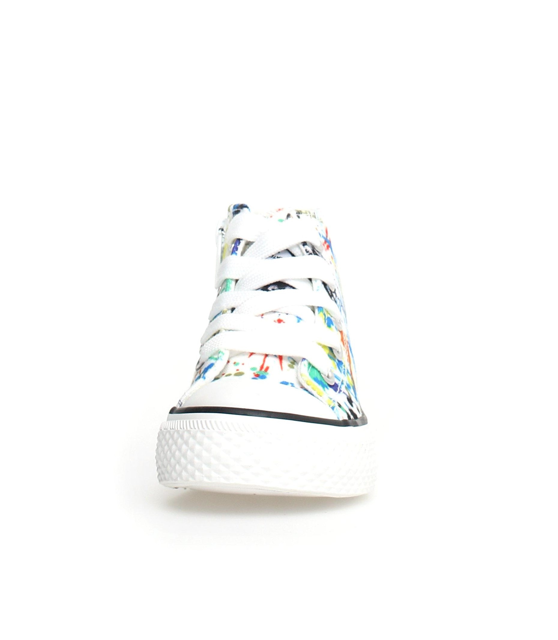 Enkelschoenen van stof, wit met leuke print