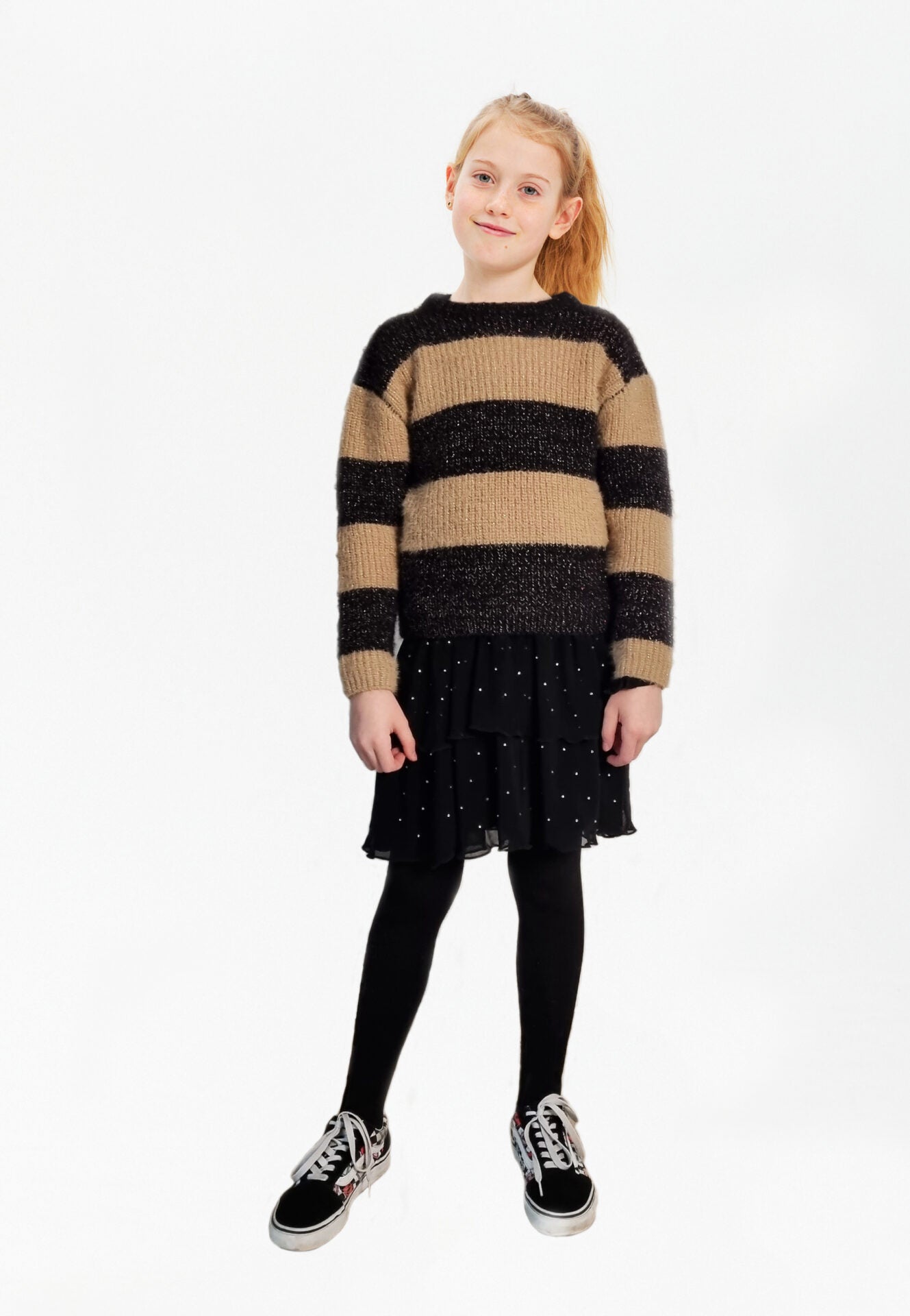 Gestreepte gebreide trui