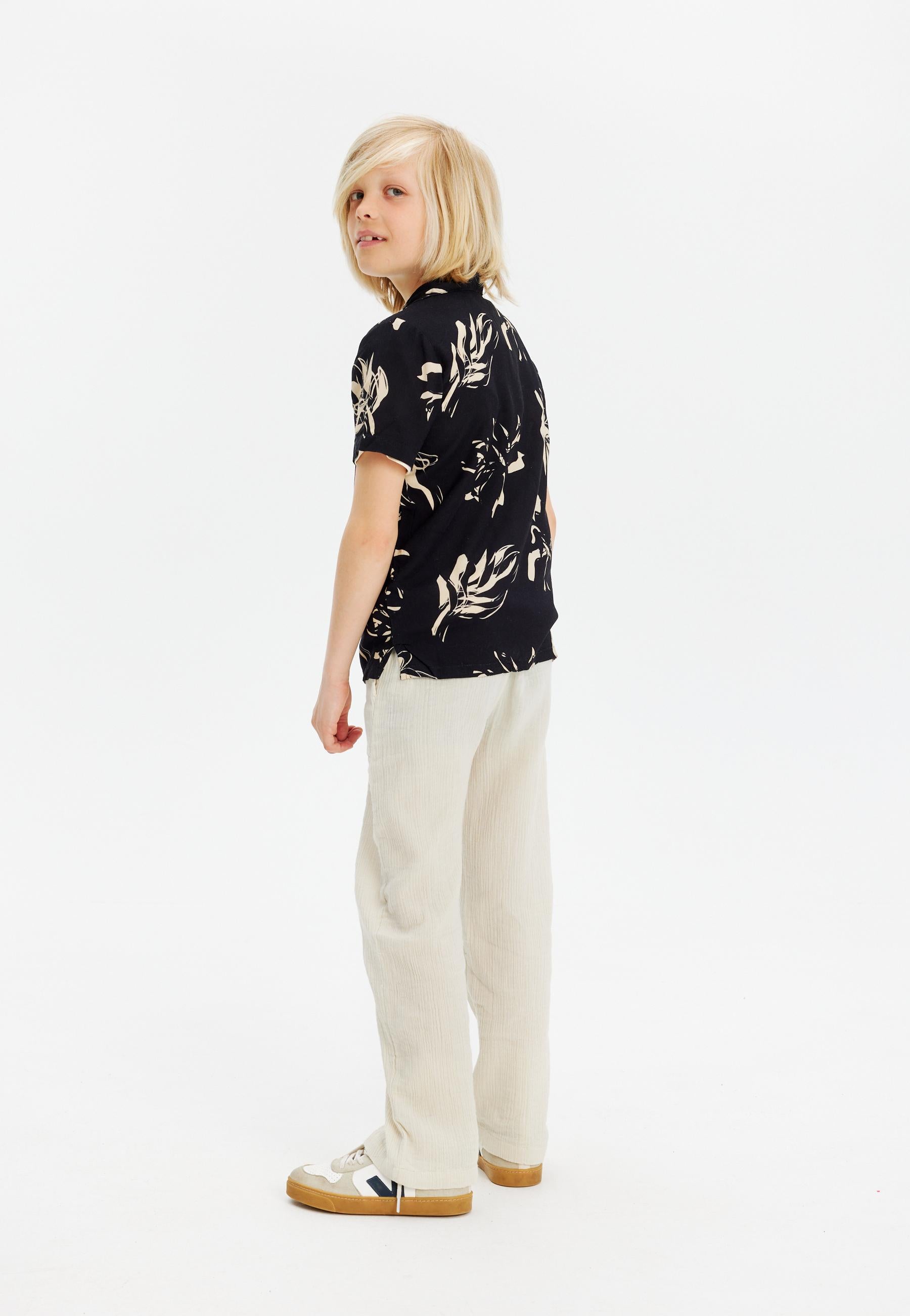 🖤 The New – zwart hemd met tropische print