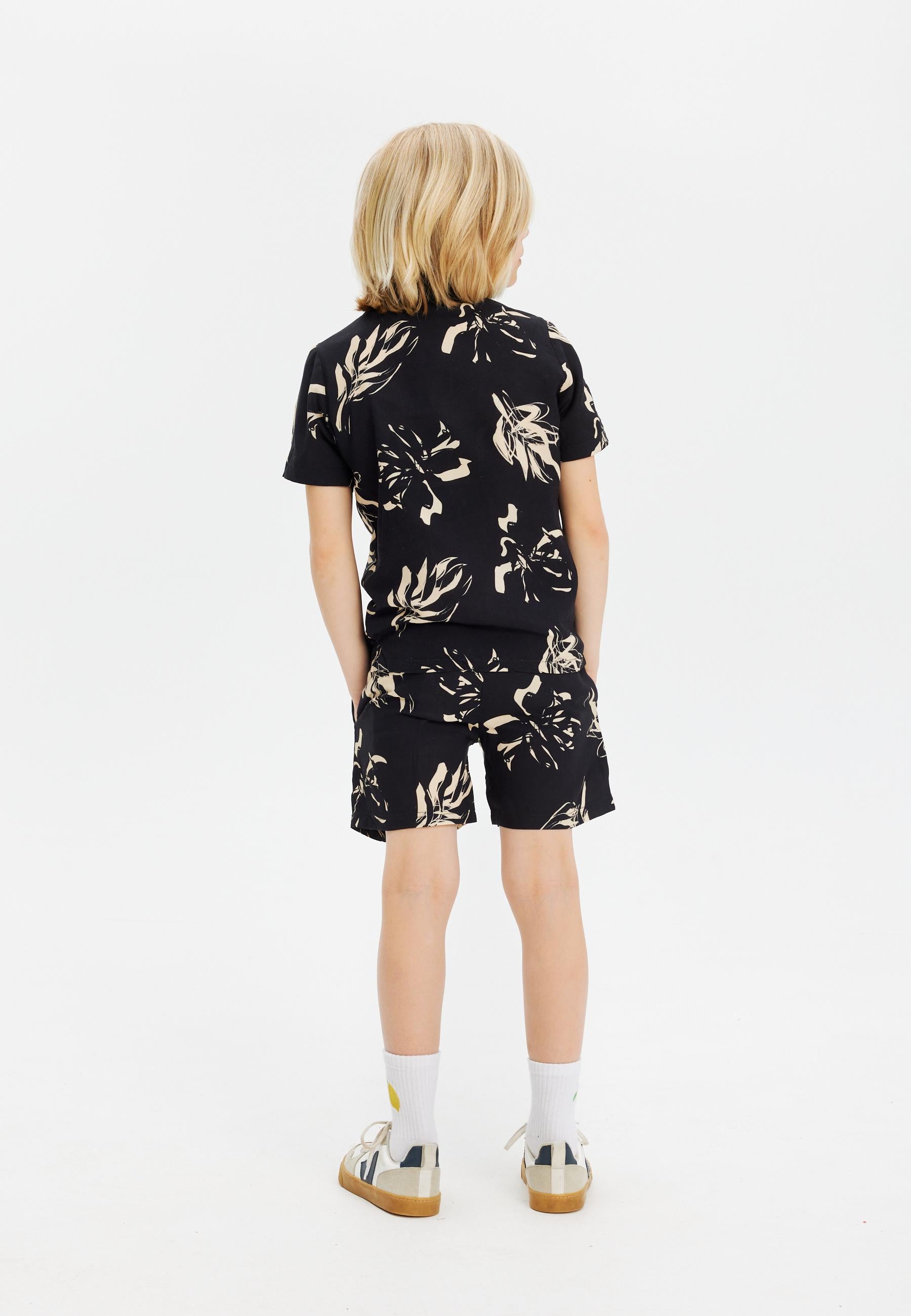 🖤 The New – zwart hemd met tropische print