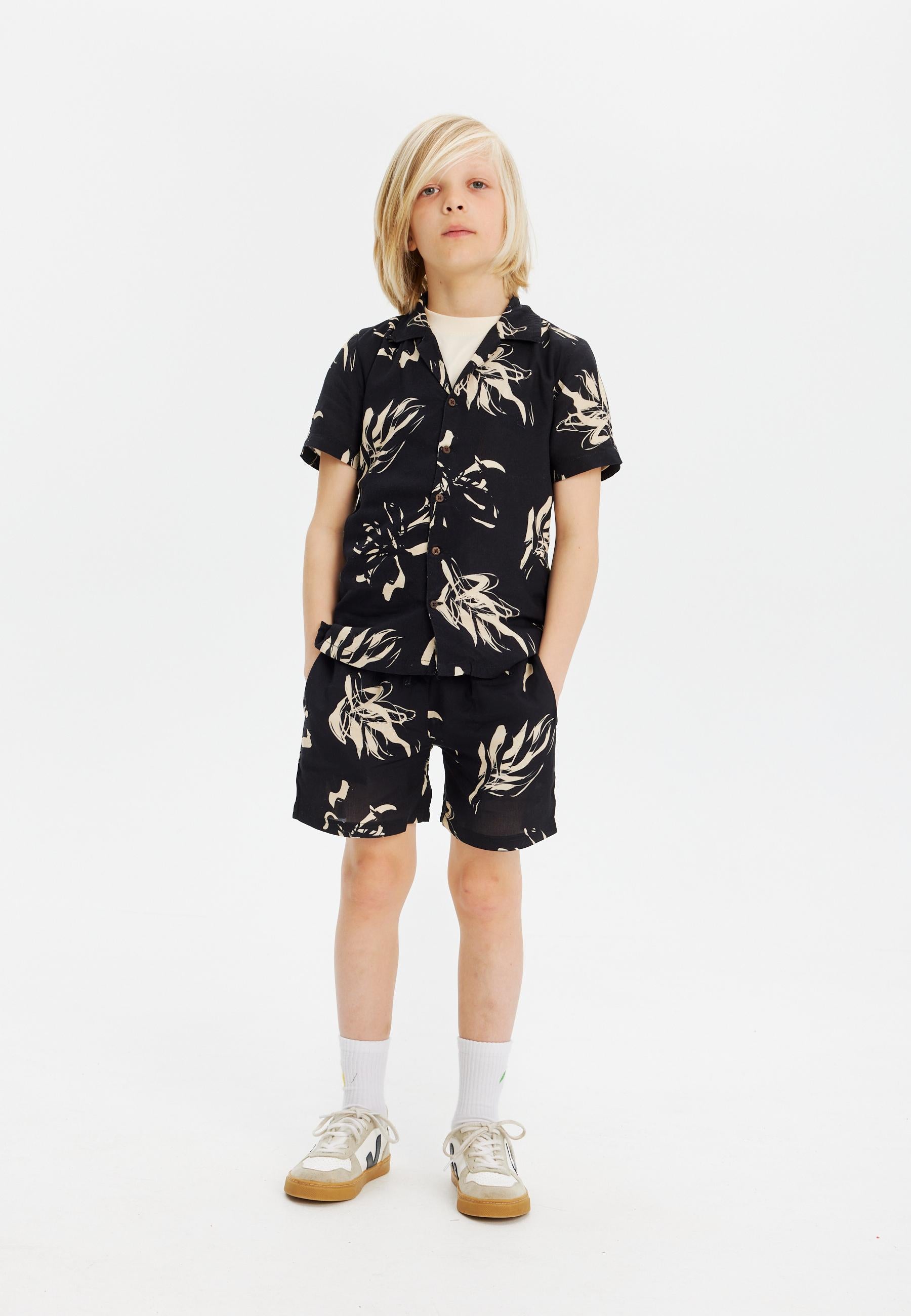 🖤 The New – zwart hemd met tropische print