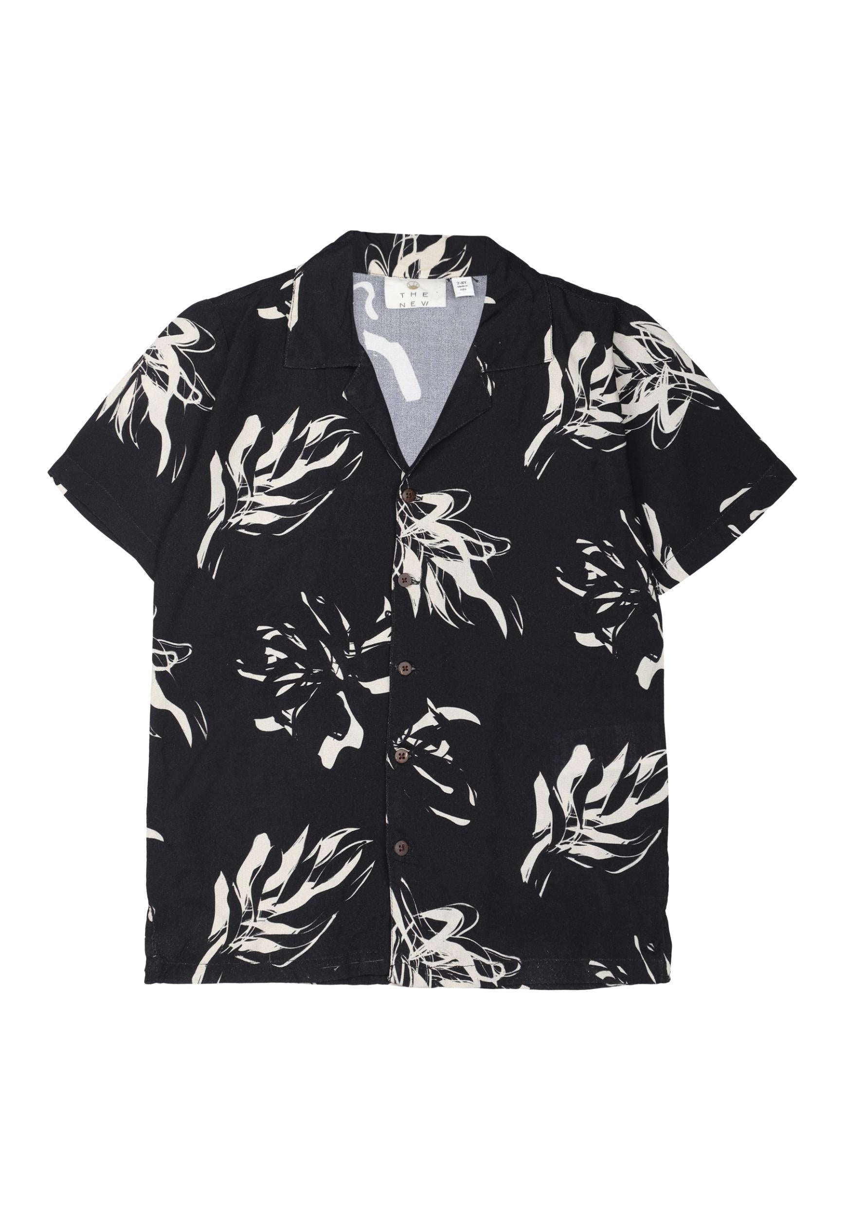 🖤 The New – zwart hemd met tropische print