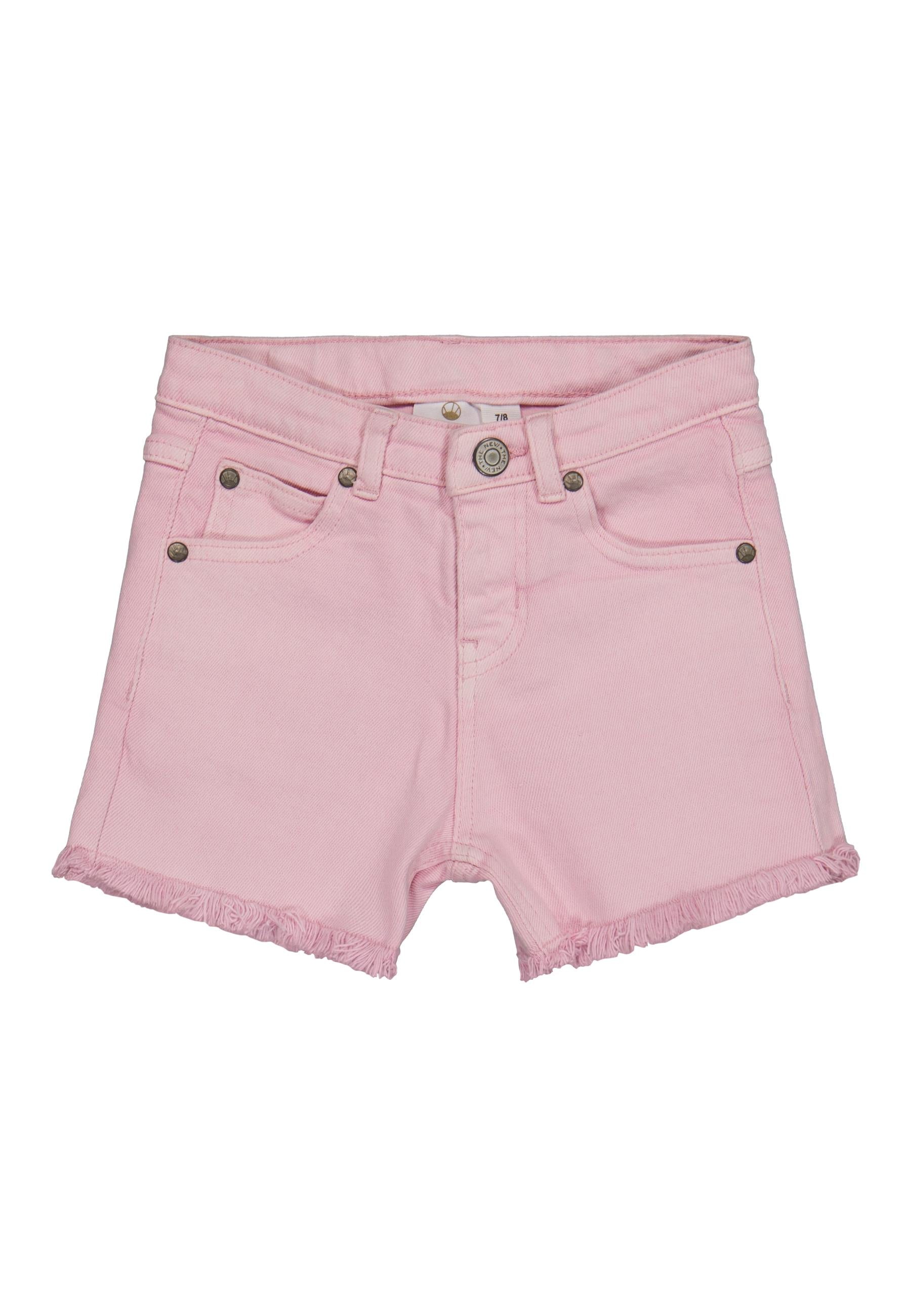 Stoere roze denim short