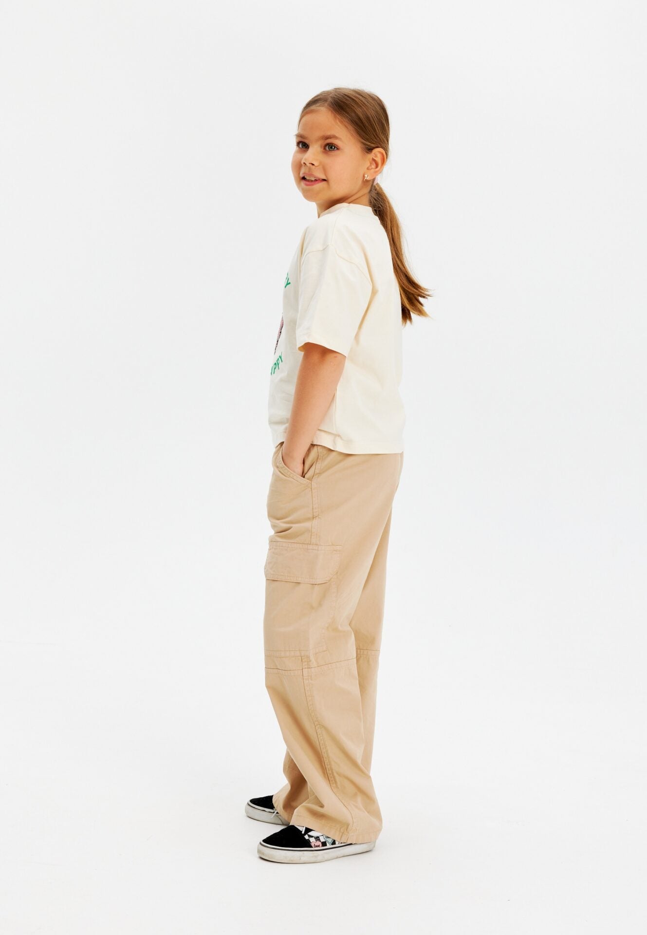 Stoere beige cargobroek