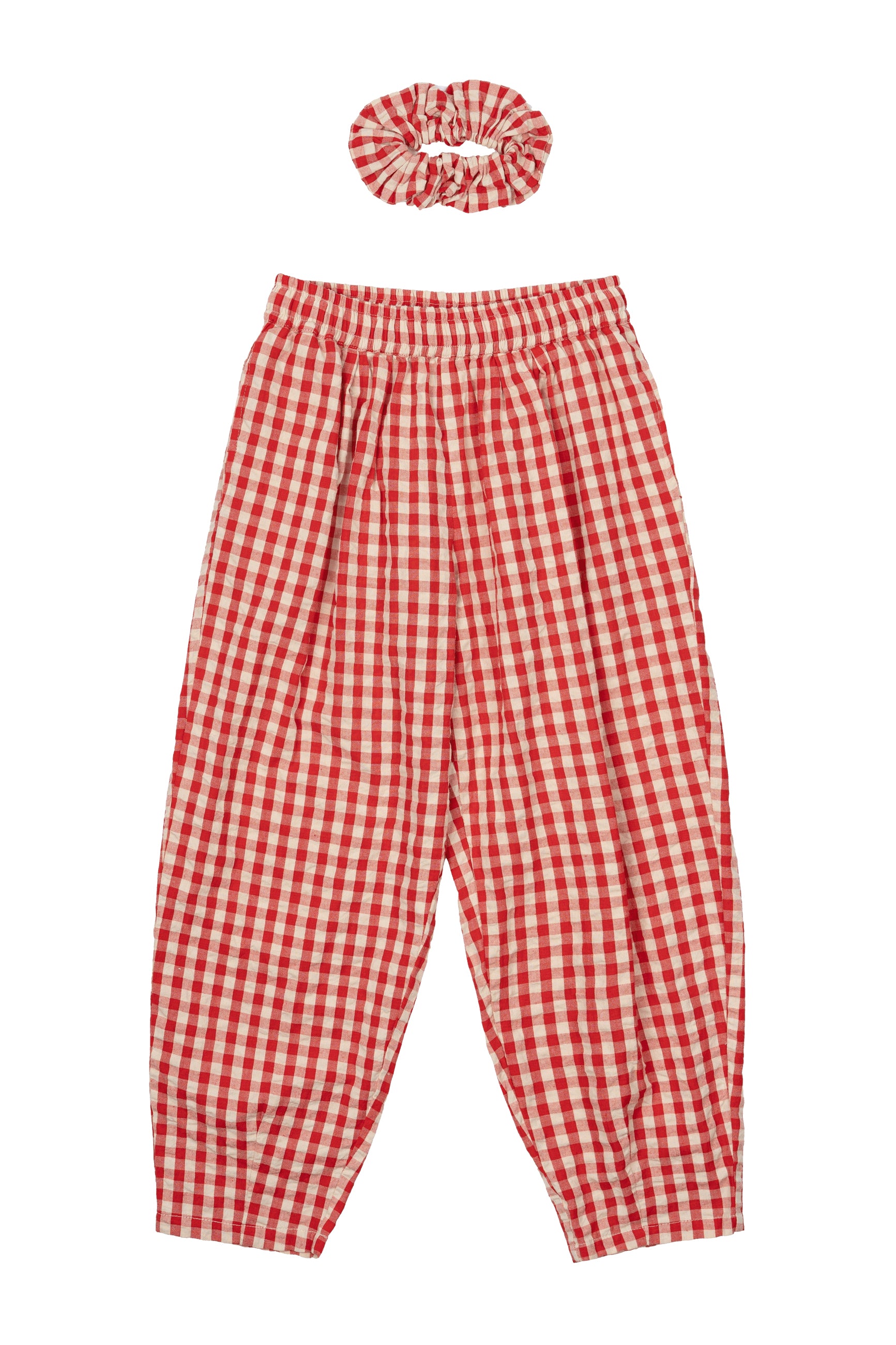 🍒 The New – Nally Gingham Carrot Pants met Scrunchie 🍒