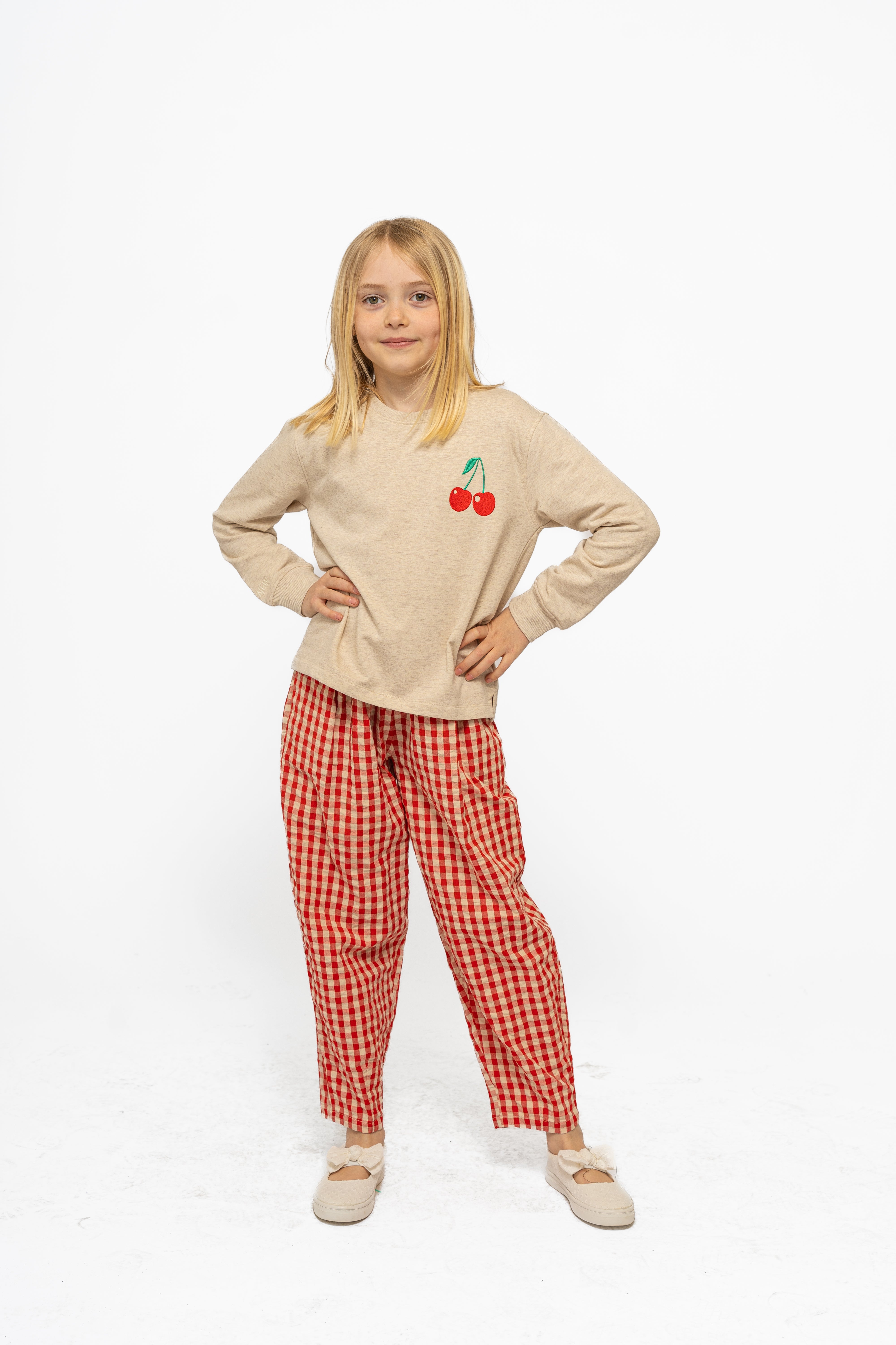 🍒 The New – Nally Gingham Carrot Pants met Scrunchie 🍒