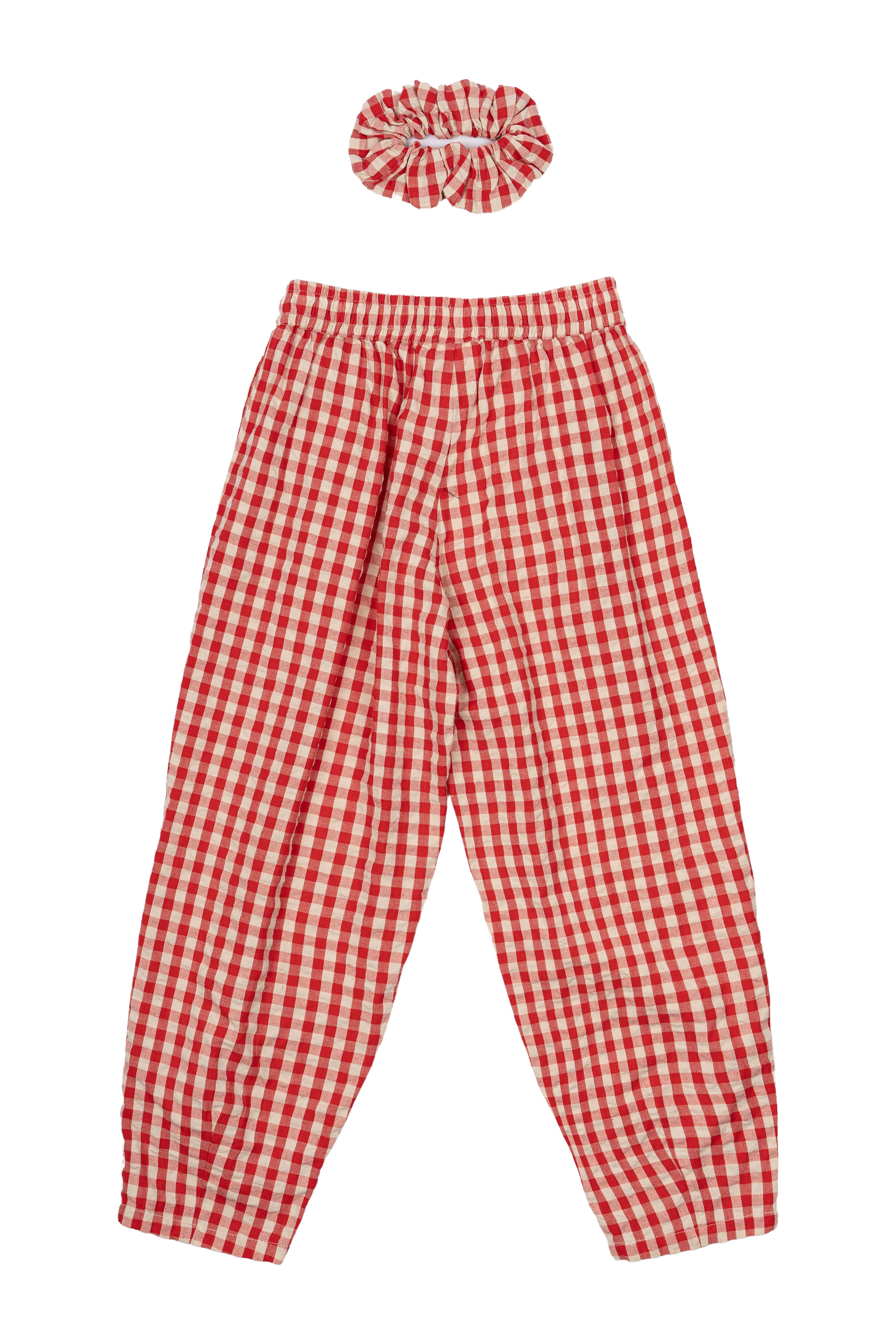 🍒 The New – Nally Gingham Carrot Pants met Scrunchie 🍒