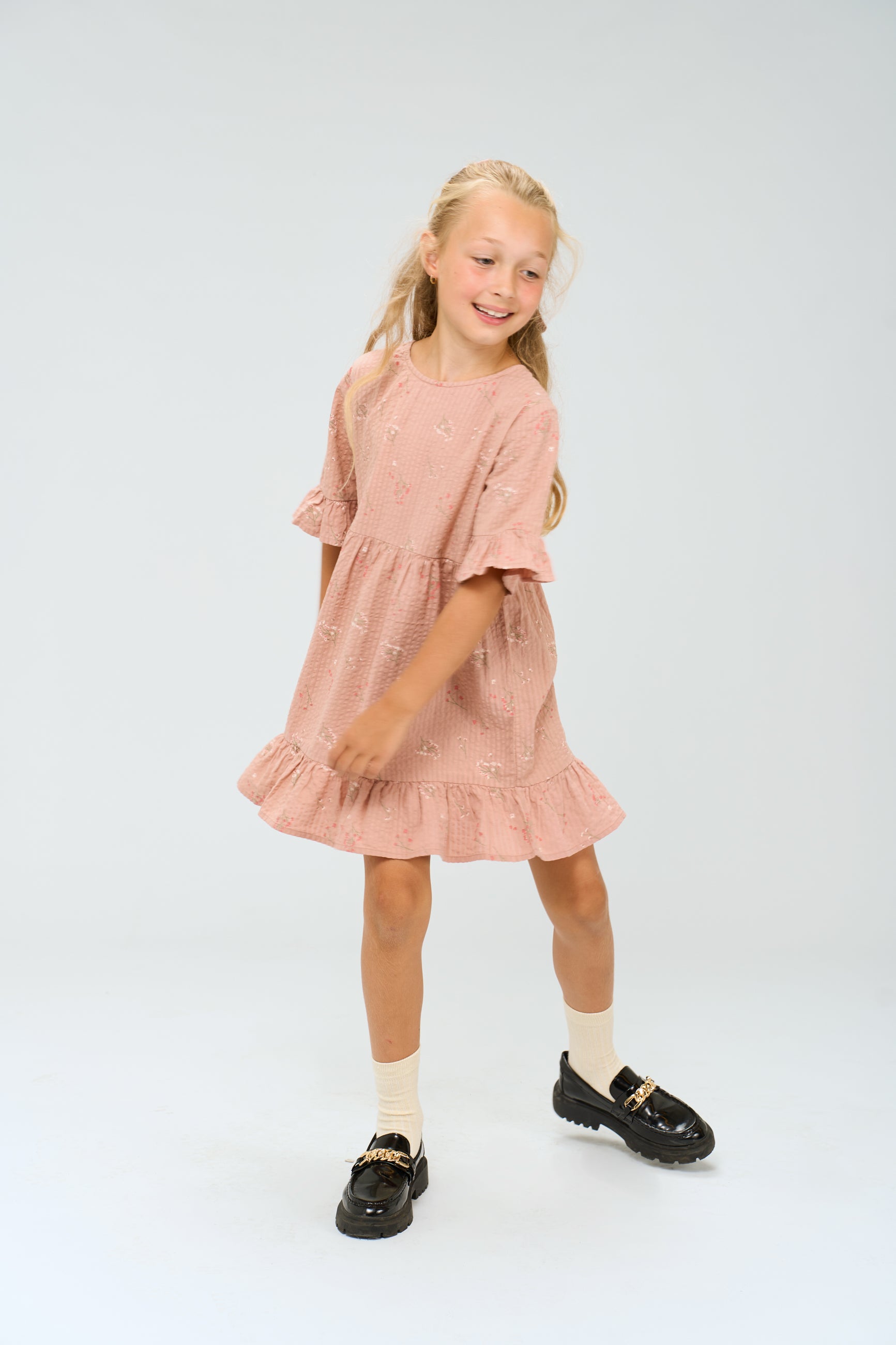 🌸 Meisjesjurk met Haarstrik Adobe Rose 🌸