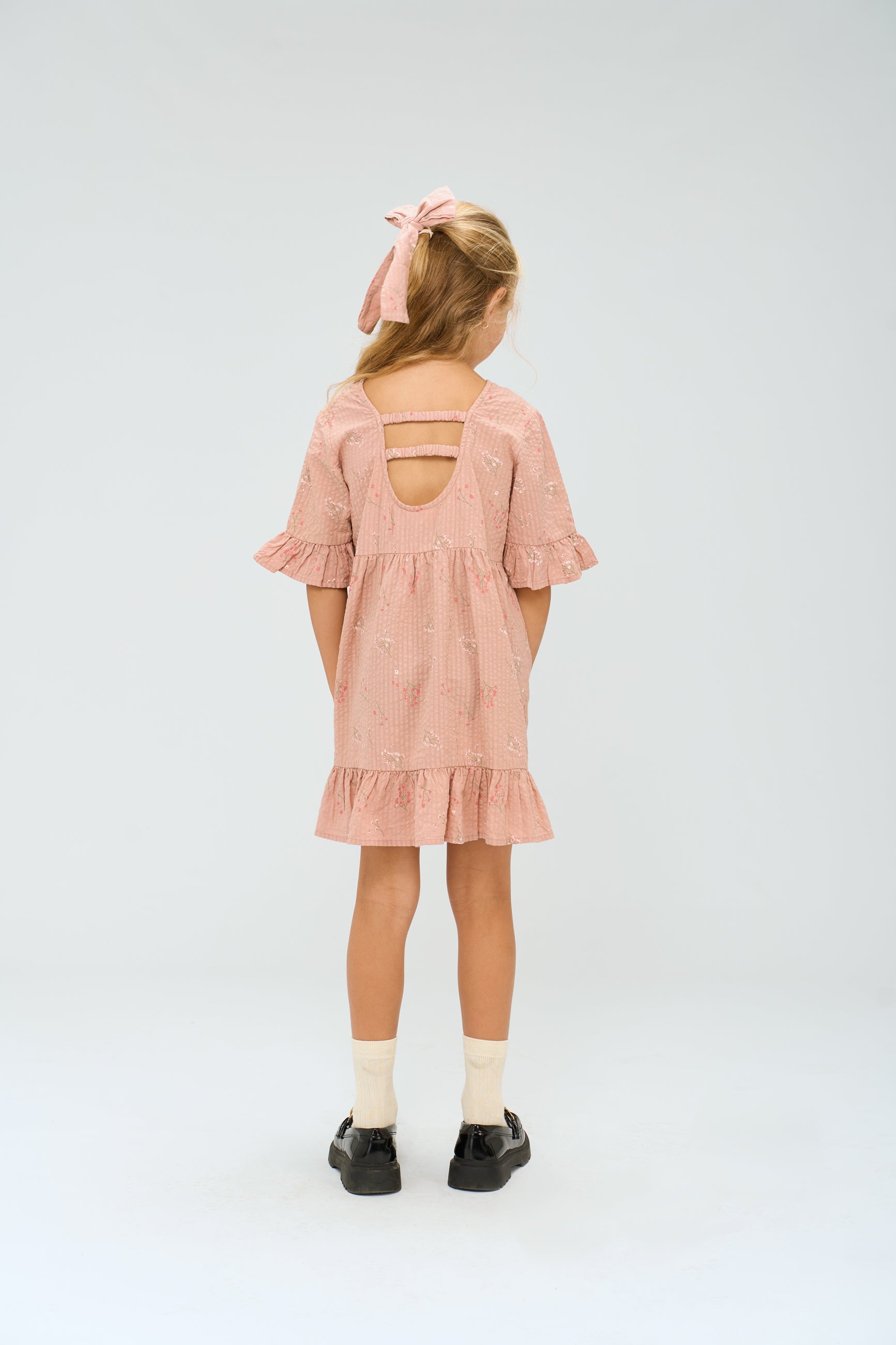 🌸 Meisjesjurk met Haarstrik Adobe Rose 🌸