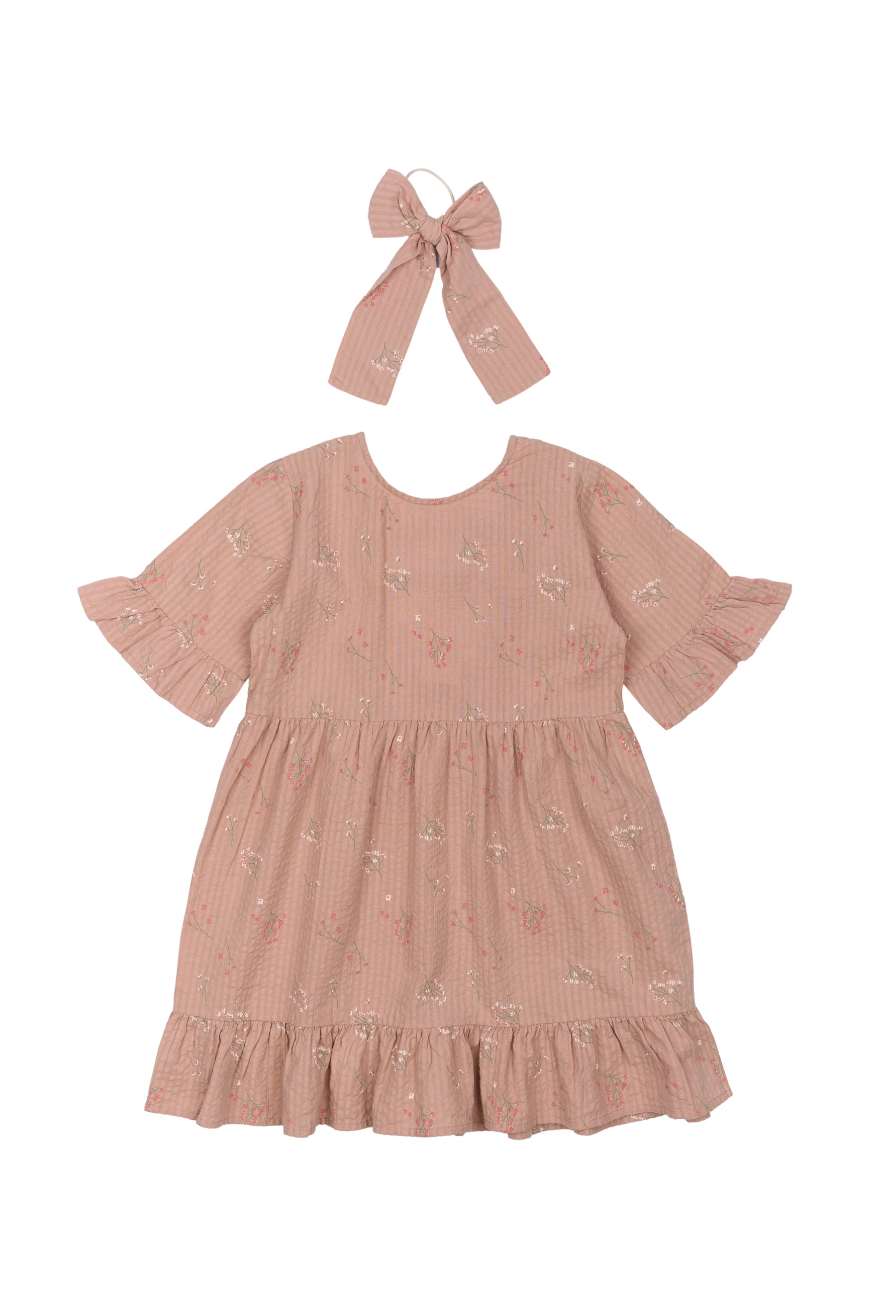 🌸 Meisjesjurk met Haarstrik Adobe Rose 🌸