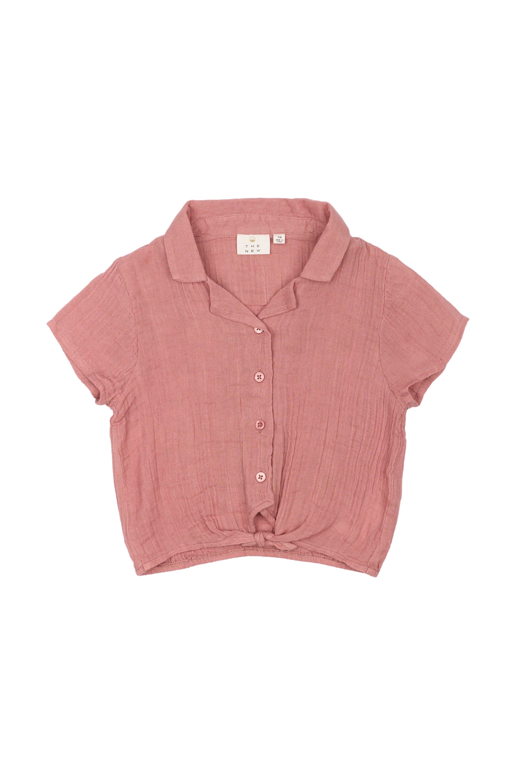 🌷 Meisjesblouse met Knoopsluiting in Old Rose 🌷