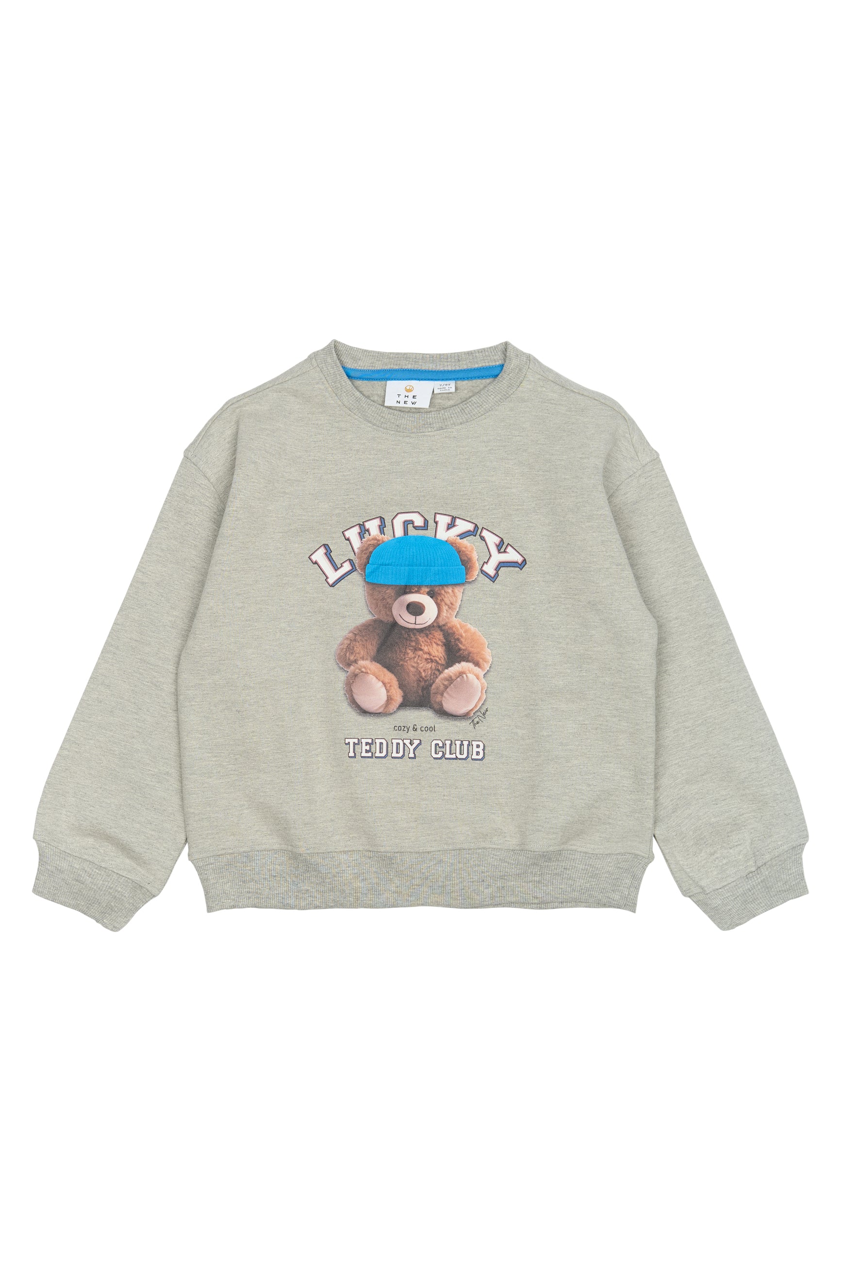 🐻 Lucky Teddy Club Sweatshirt – Light Grey Melange